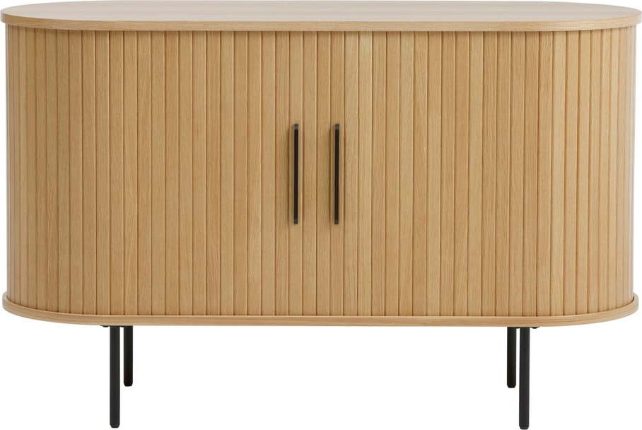 Komoda v dekoru dubu s posuvnými dveřmi v přírodní barvě 120x76x45 cm Nola – Unique Furniture Unique Furniture