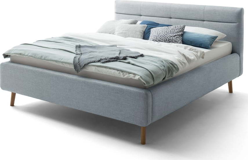 Modrá čalouněná dvoulůžková postel bez roštu 160x200 cm Lotte – Meise Möbel Meise Möbel