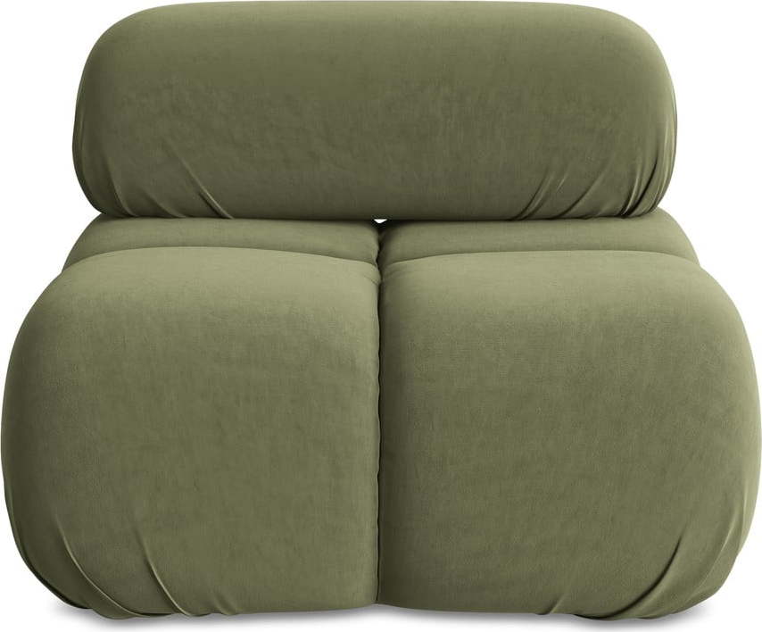 Světle zelený sametový modul pohovky Lokua – Makamii Makamii