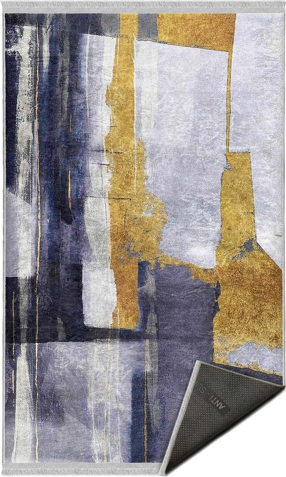 Žluto-tmavě modrý pratelný koberec 120x180 cm Unique – Mila Home Mila Home