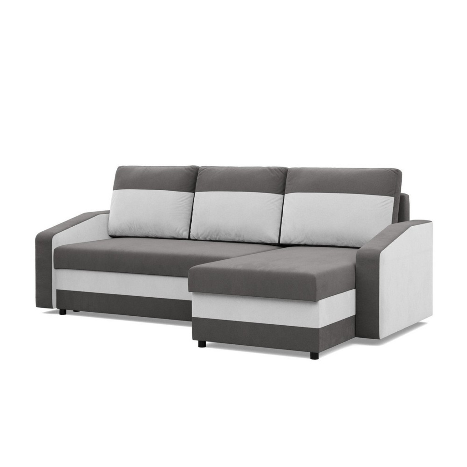 Rohová rozkládací sedací souprava HEWLET model 3 Šedá/bílá Pravá SG-nábytek