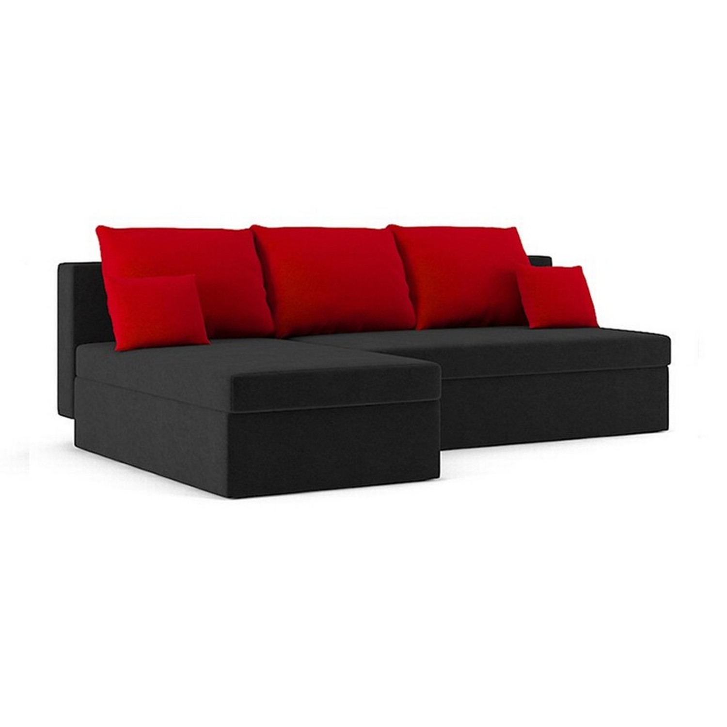 Rozkládací rohová sedací souprava MONAKO MODEL 3 Levá Černá/červená Signal-nabytek