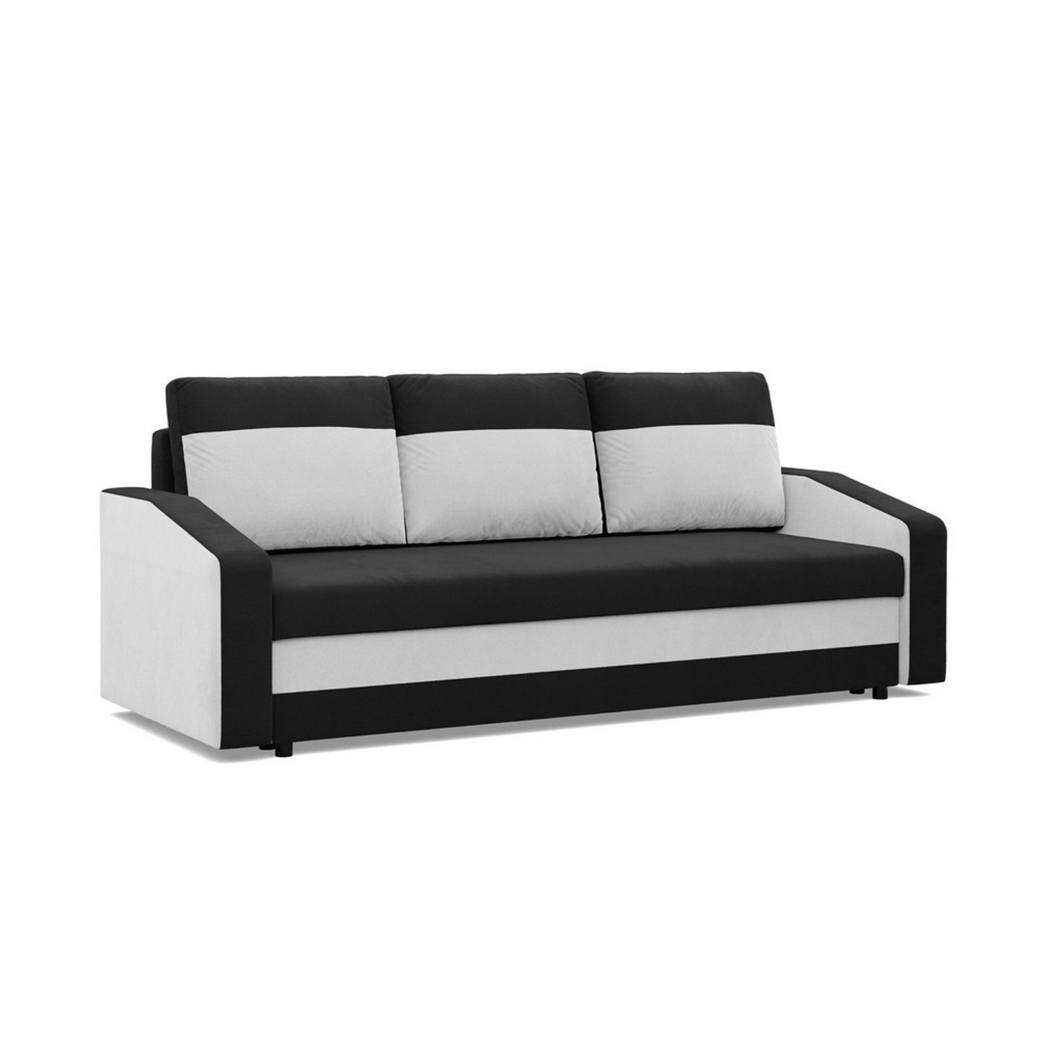 Velká rozkládací pohovka HEWLET model 3 Černá/bílá SG-nábytek