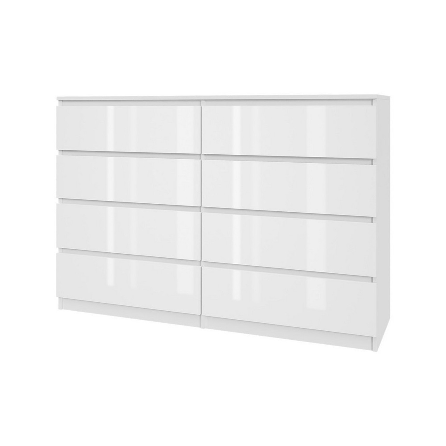 Komoda 140/8 - bílý lesk SG-nábytek