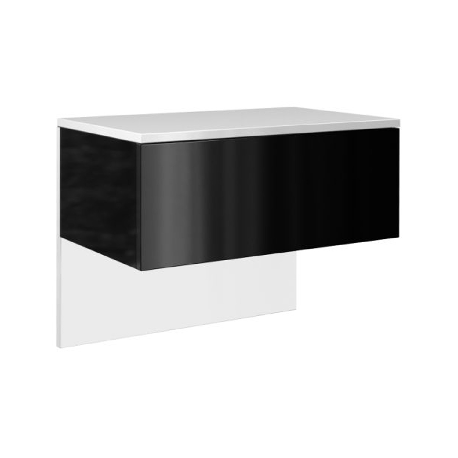 Noční stolek Lili bílý/černá lesklá TOP Nábytek