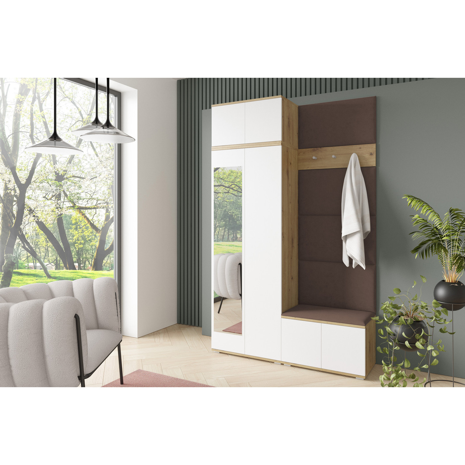 Předsíňová stěna SEVILLA II Hnědá IV SG nabytek