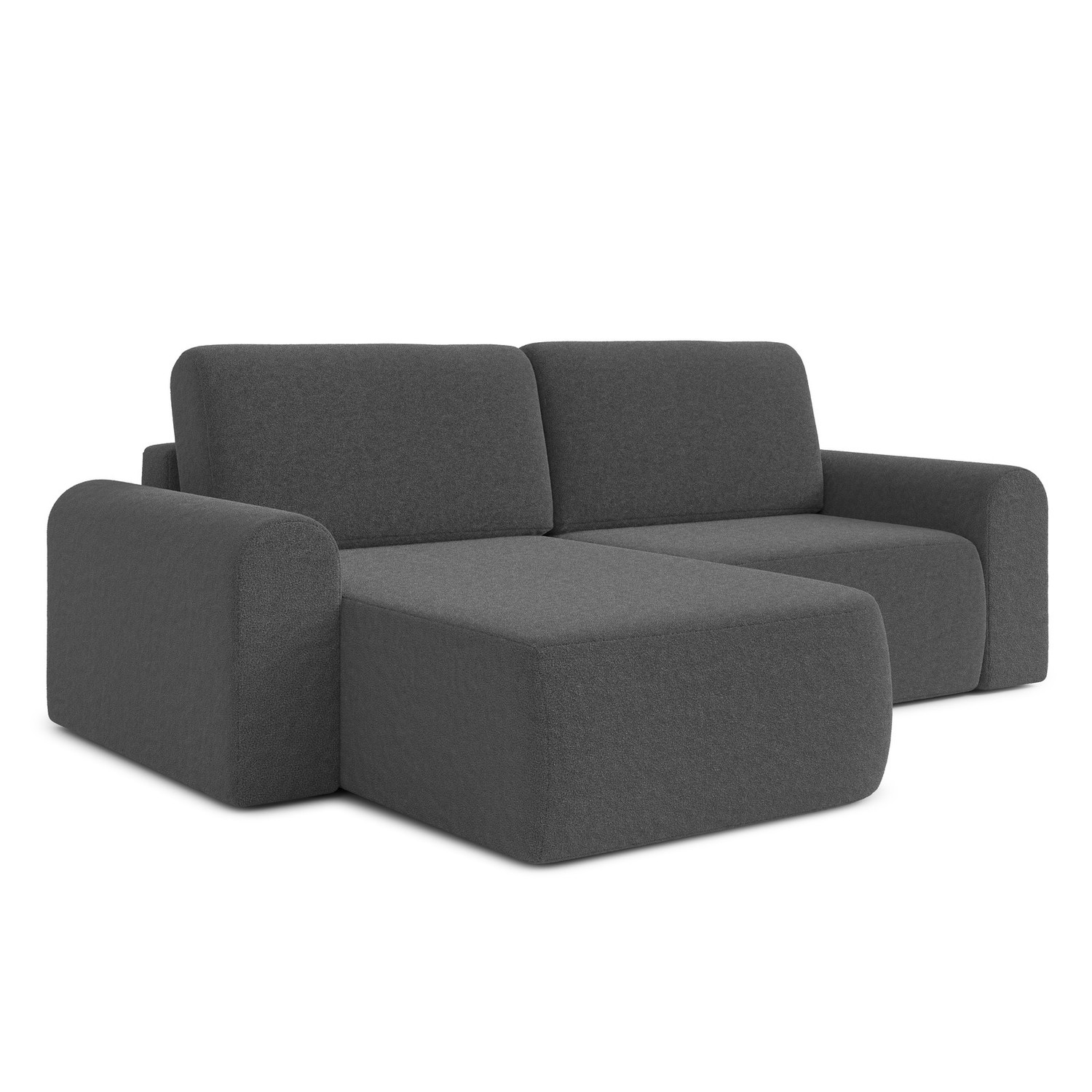 Rozkládací rohová sedací souprava BORELLO Levá Šedá RIMALL