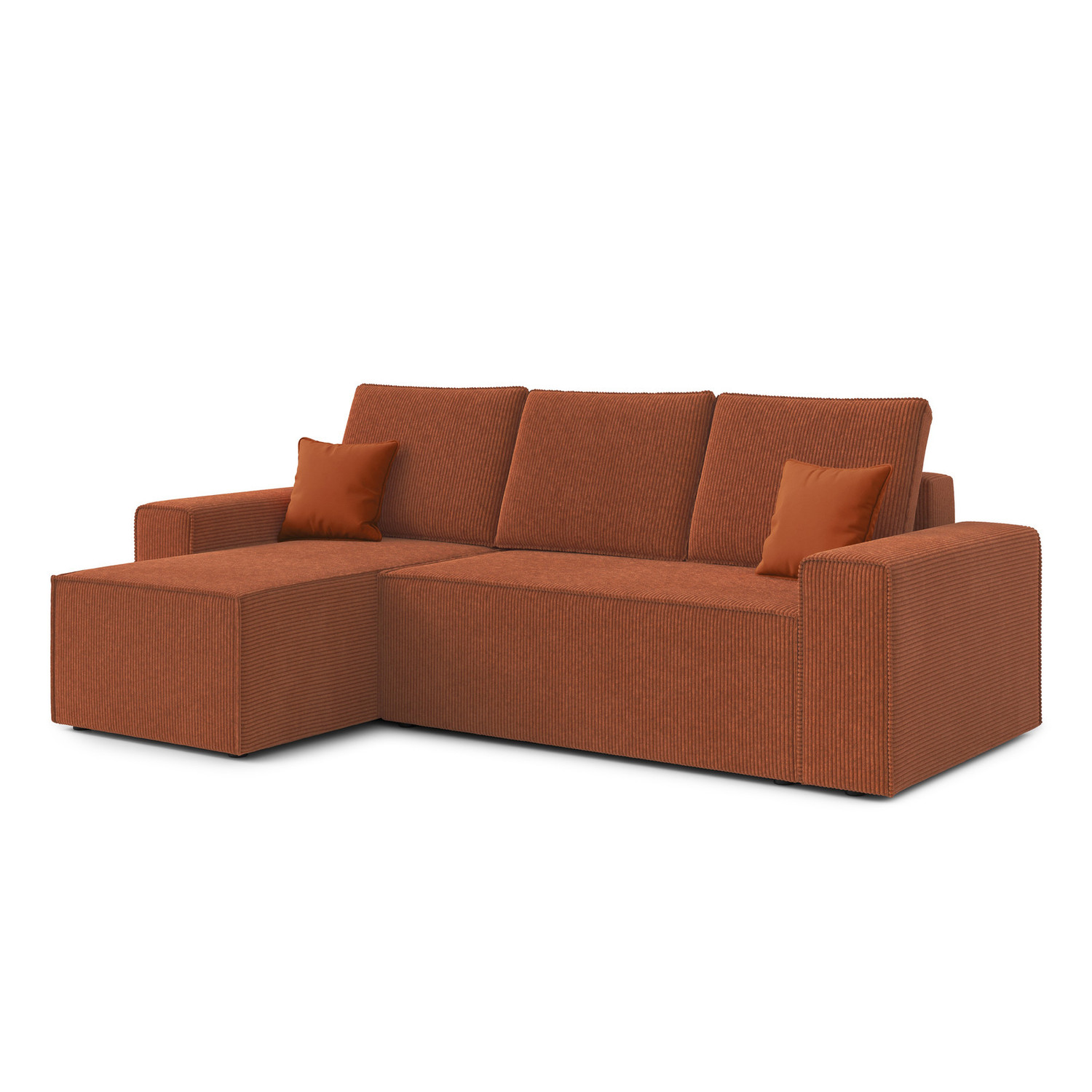 Rozkládací rohová sedací souprava PONTE Levá Hnědá RIMALL