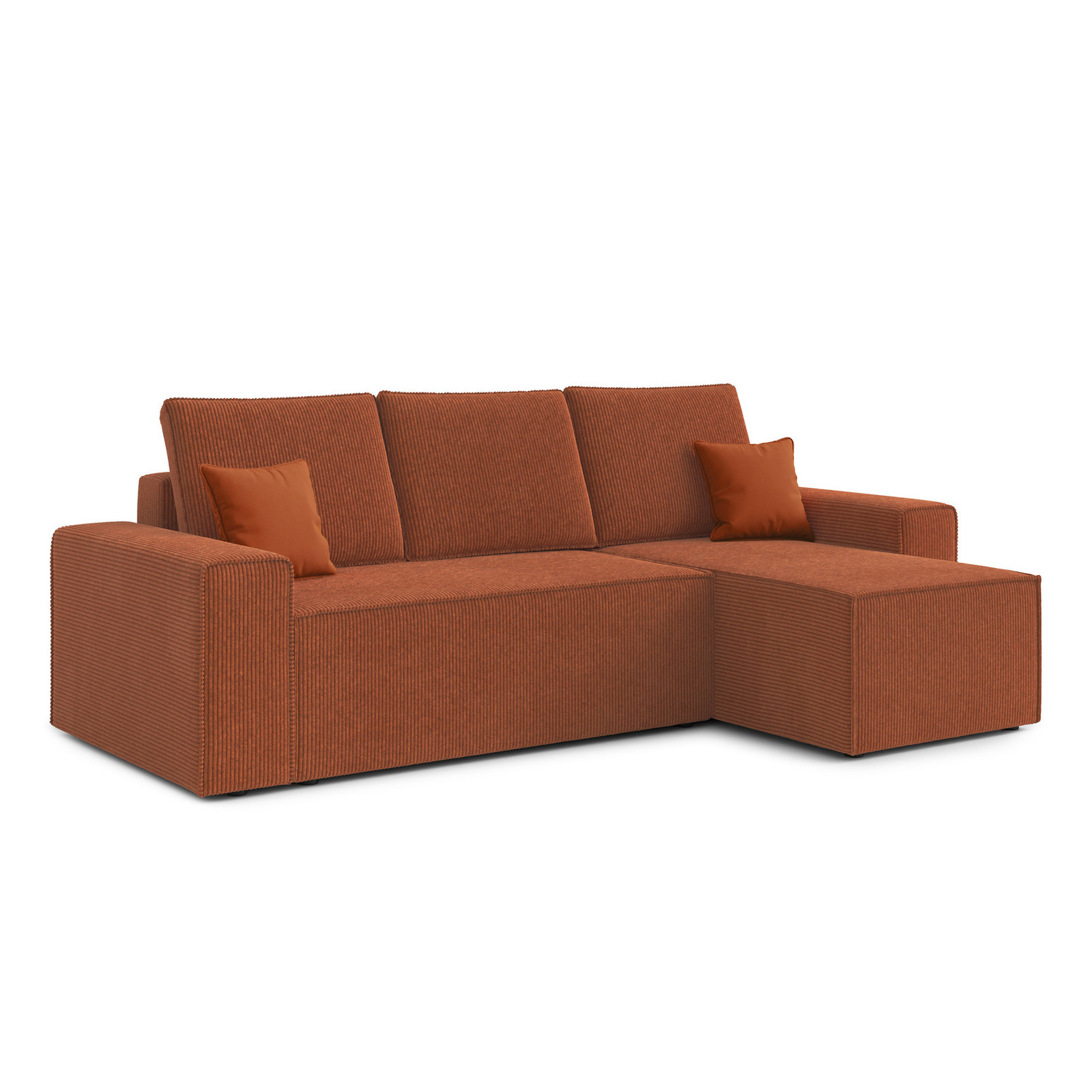 Rozkládací rohová sedací souprava PONTE Pravá Hnědá RIMALL