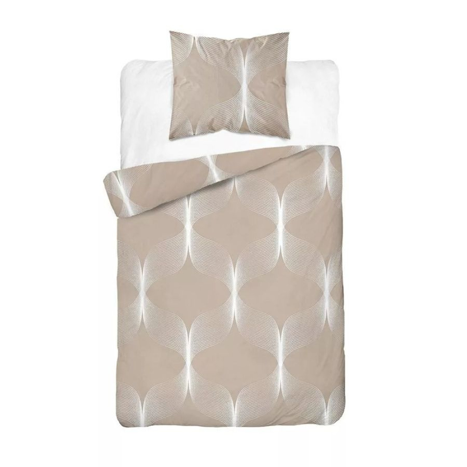 Bavlněné povlečení 5253 A béžová 140x200 cm KARO