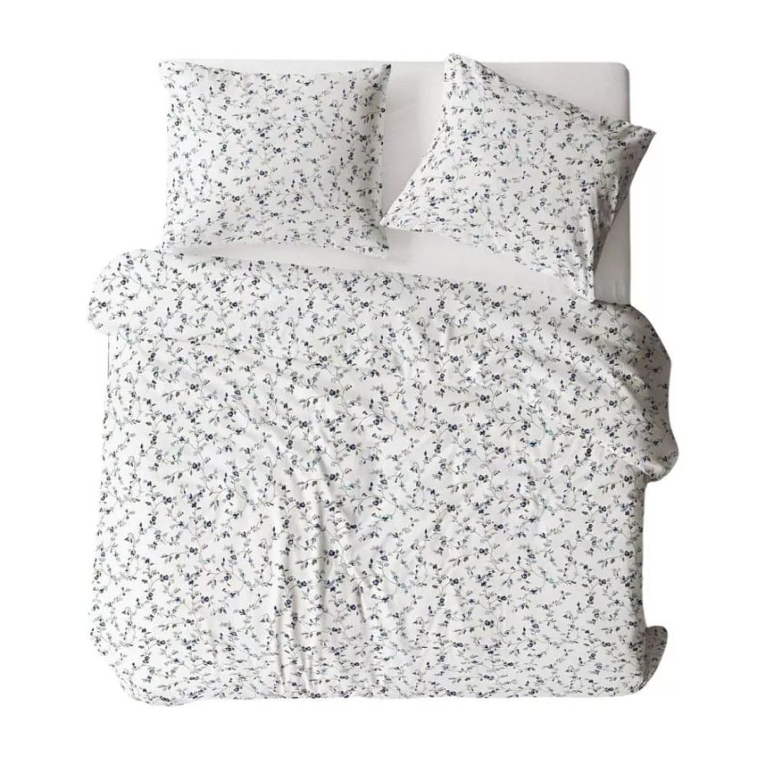 Flanelové povlečení 1127N KVĚTINY modré 140x200 cm KARO