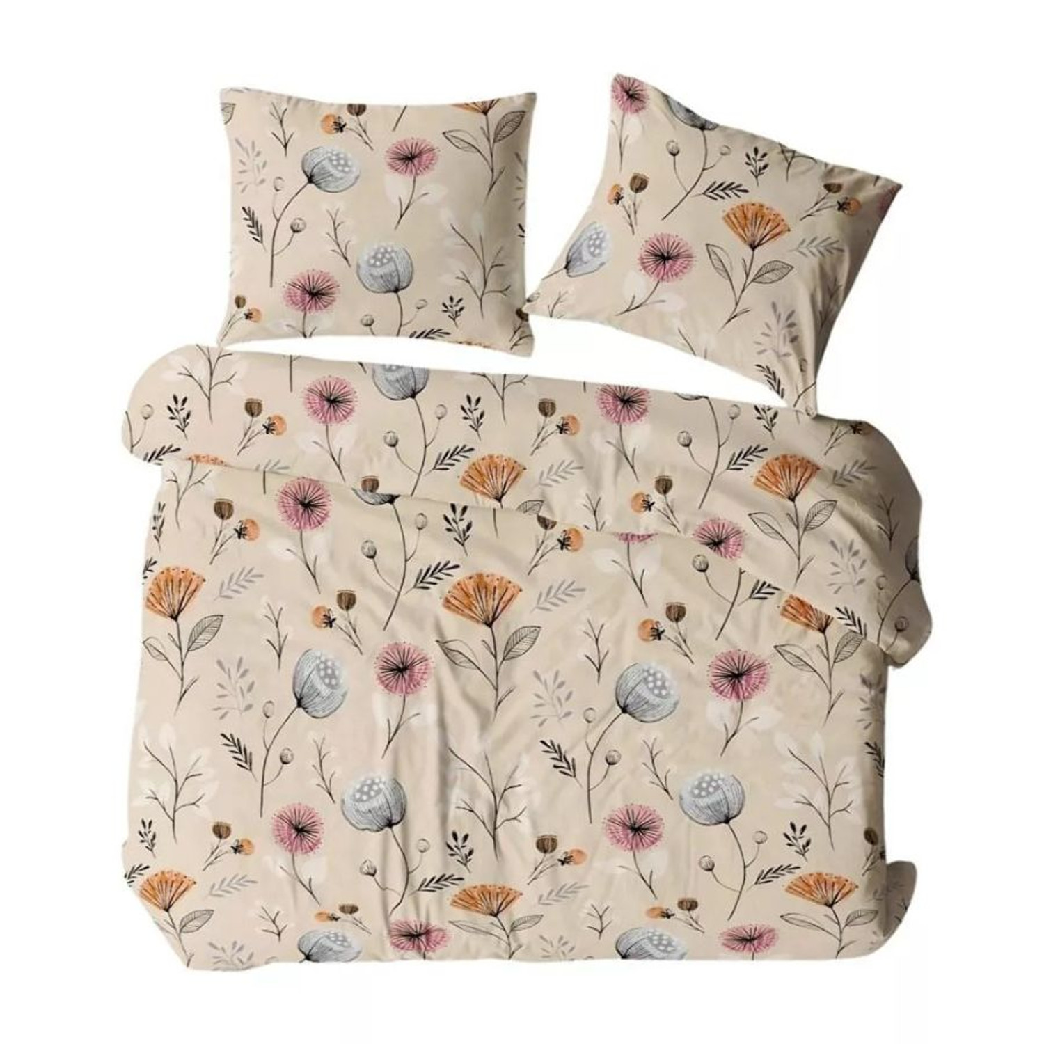 Flanelové povlečení 1709N KVĚTINY 140x200 cm KARO