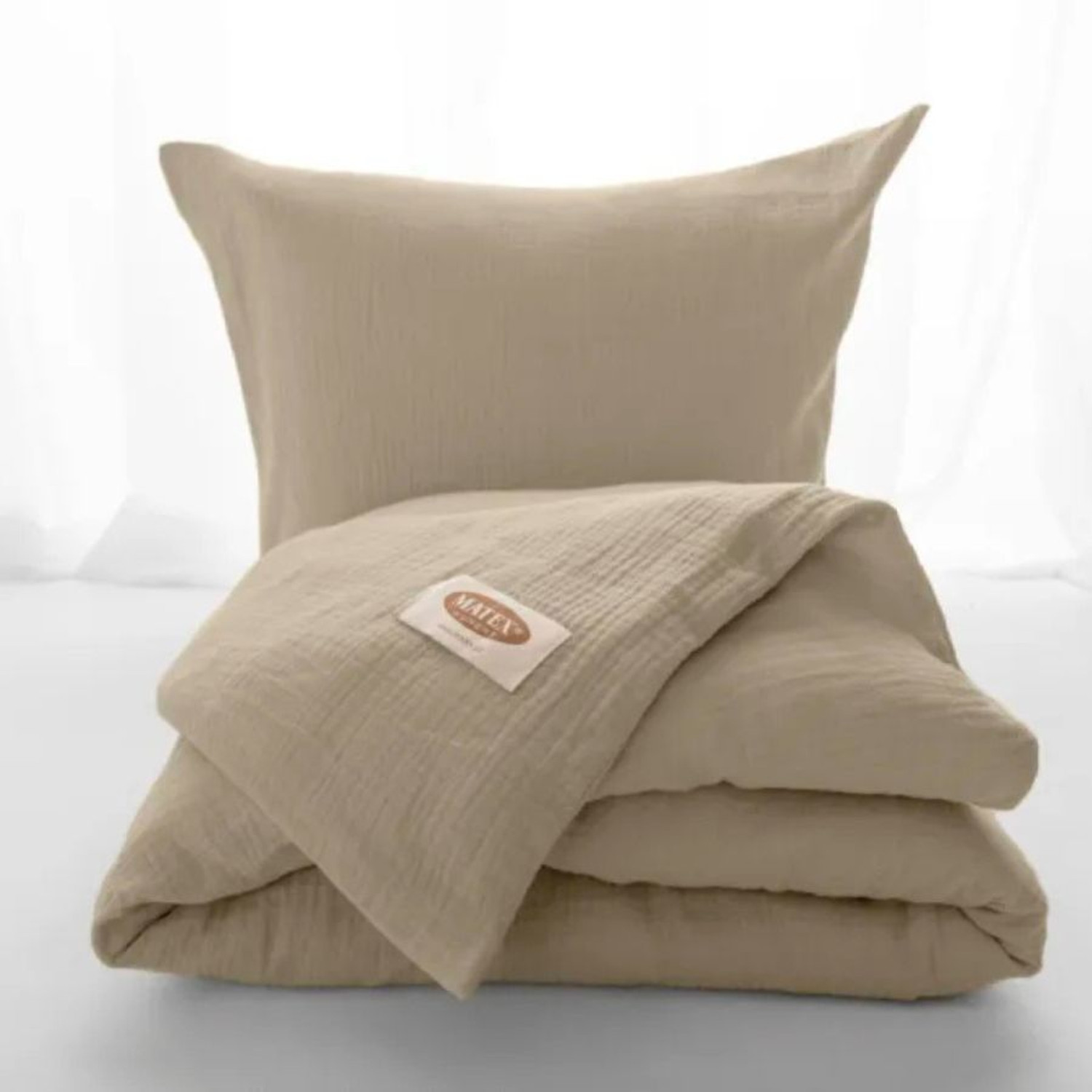 Mušelínové bavlněné povlečení MATEX 220x200 cm Béžová KARO