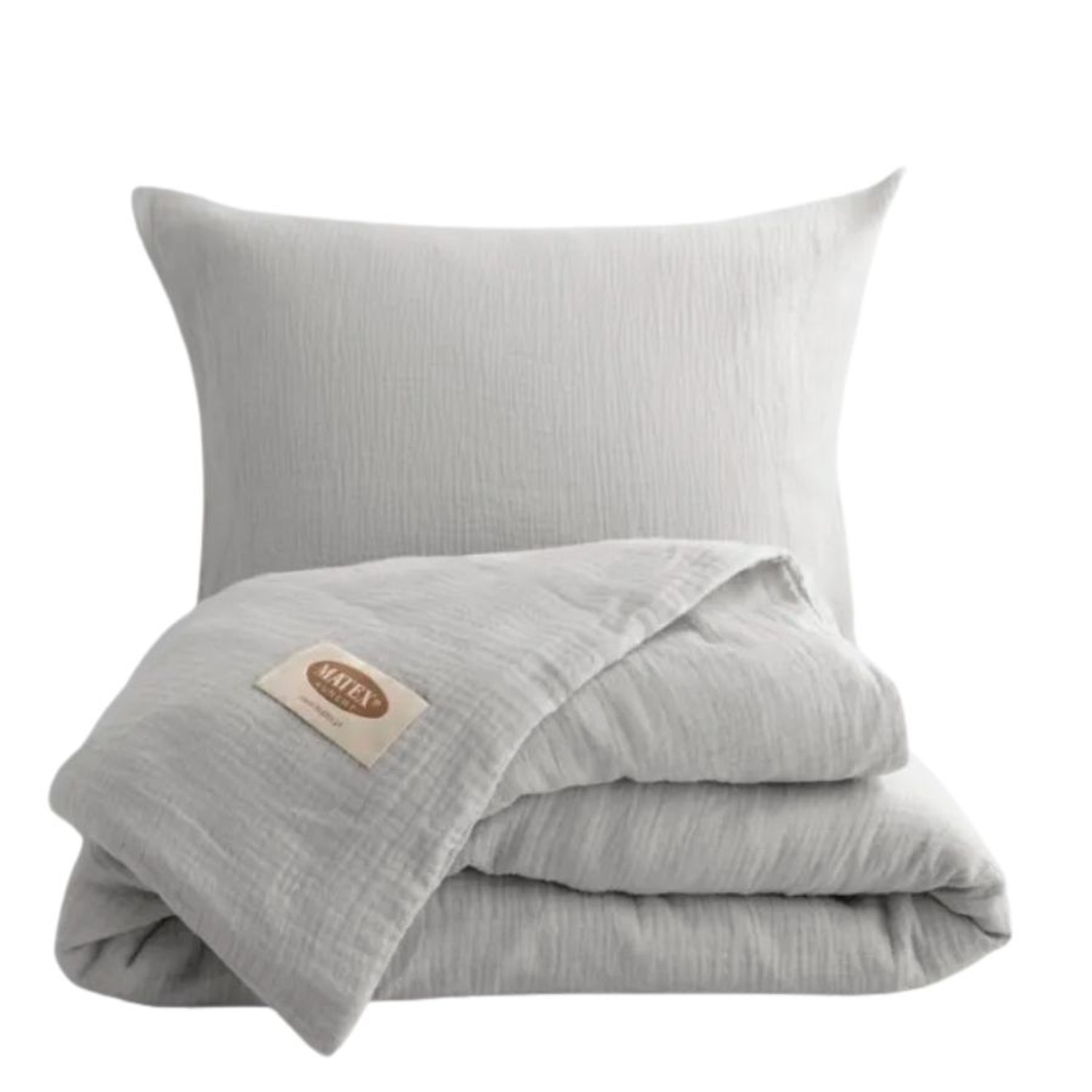 Mušelínové bavlněné povlečení MATEX 220x200 cm Šedá KARO