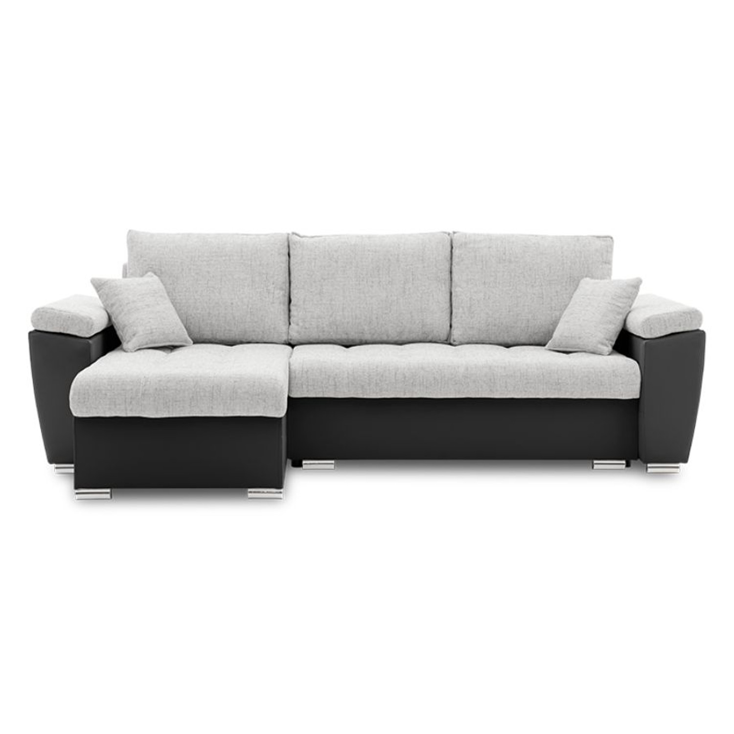 Rozkládací rohová sedací souprava VEGAS 250/160 Levá Šedá/černá Signal-nabytek