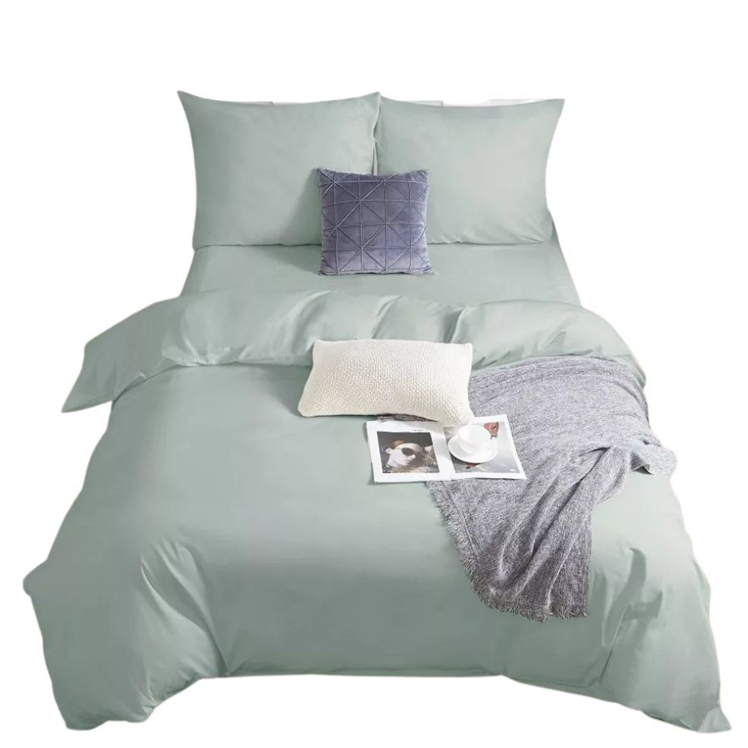 Saténové povlečení I24 140x200 cm Zelená KARO