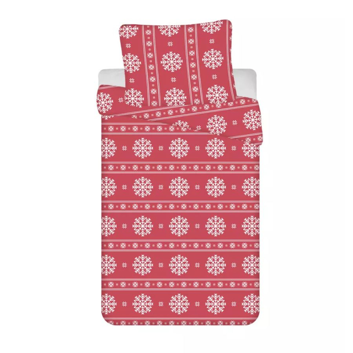 Vánoční bavlněné povlečení B 25 s vločkami 140x200 cm KARO