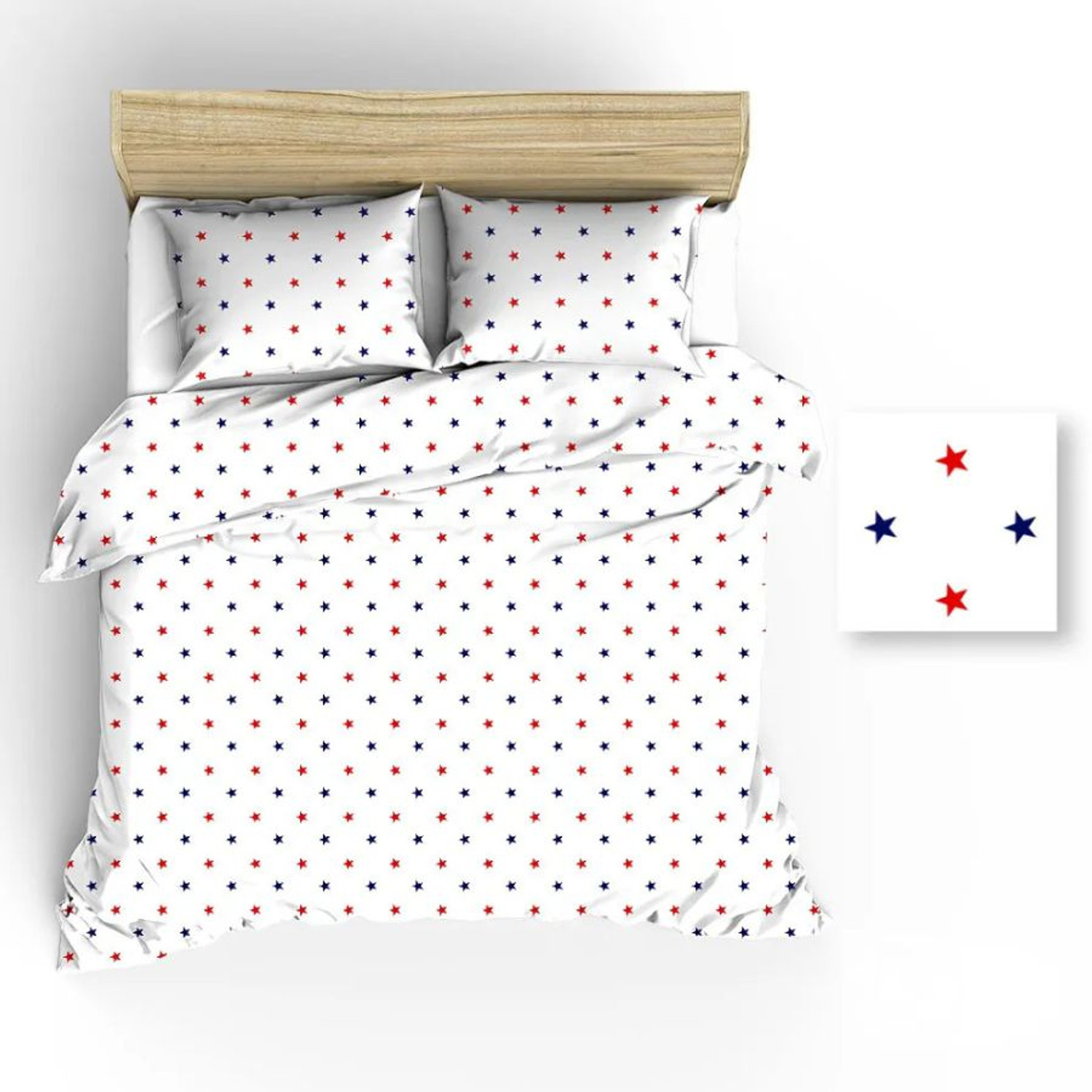 Vánoční bavlněné povlečení R017 HVĚZDY 140x200 cm KARO