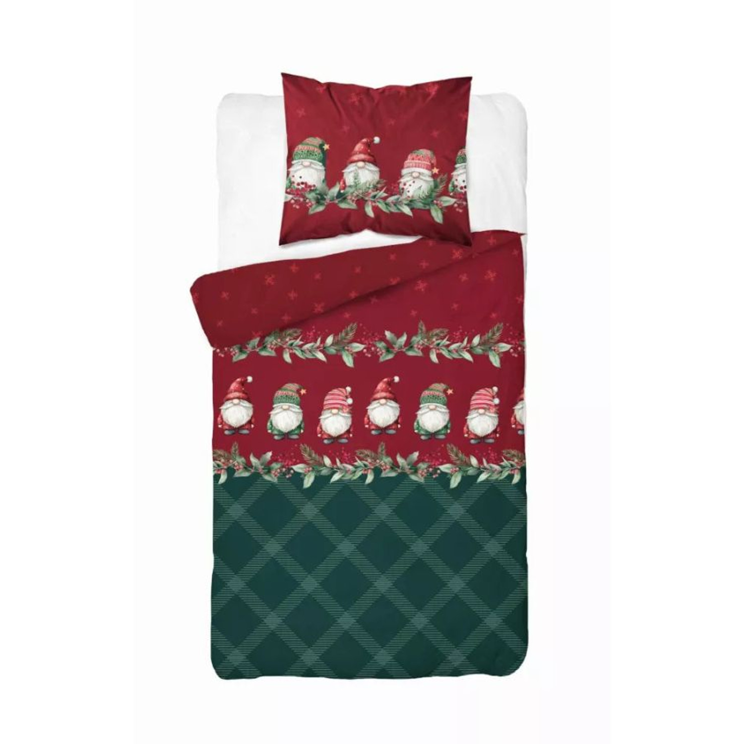 Vánoční flanelové povlečení 5618 B KOUZLO VÁNOC skřítci 140x200 cm KARO