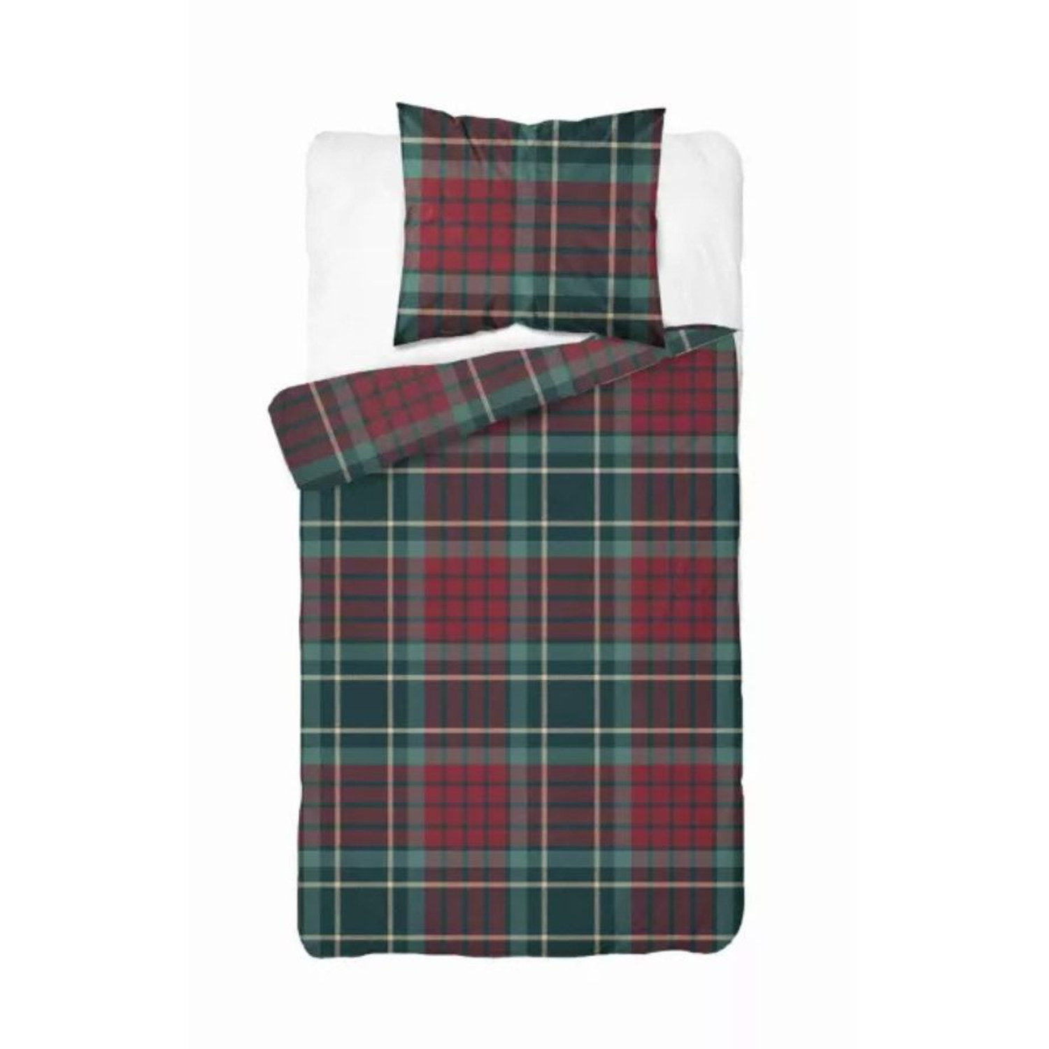 Vánoční flanelové povlečení 5623 A KOUZLO VÁNOC kostky 140x200 cm KARO