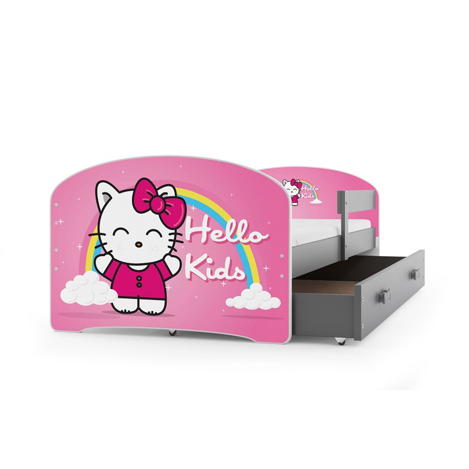 Dětská postel LUKI 160x80 cm Šedá Hello kids BMS