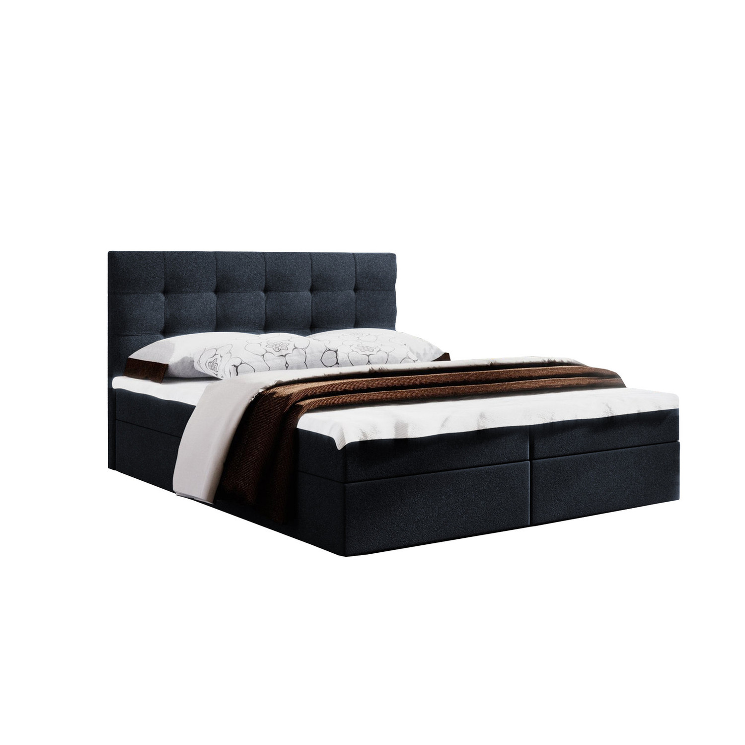 Postel 52 MISSISSIPPI 160x200 cm s úložným prostorem Tmavě modrá Signal-nabytek