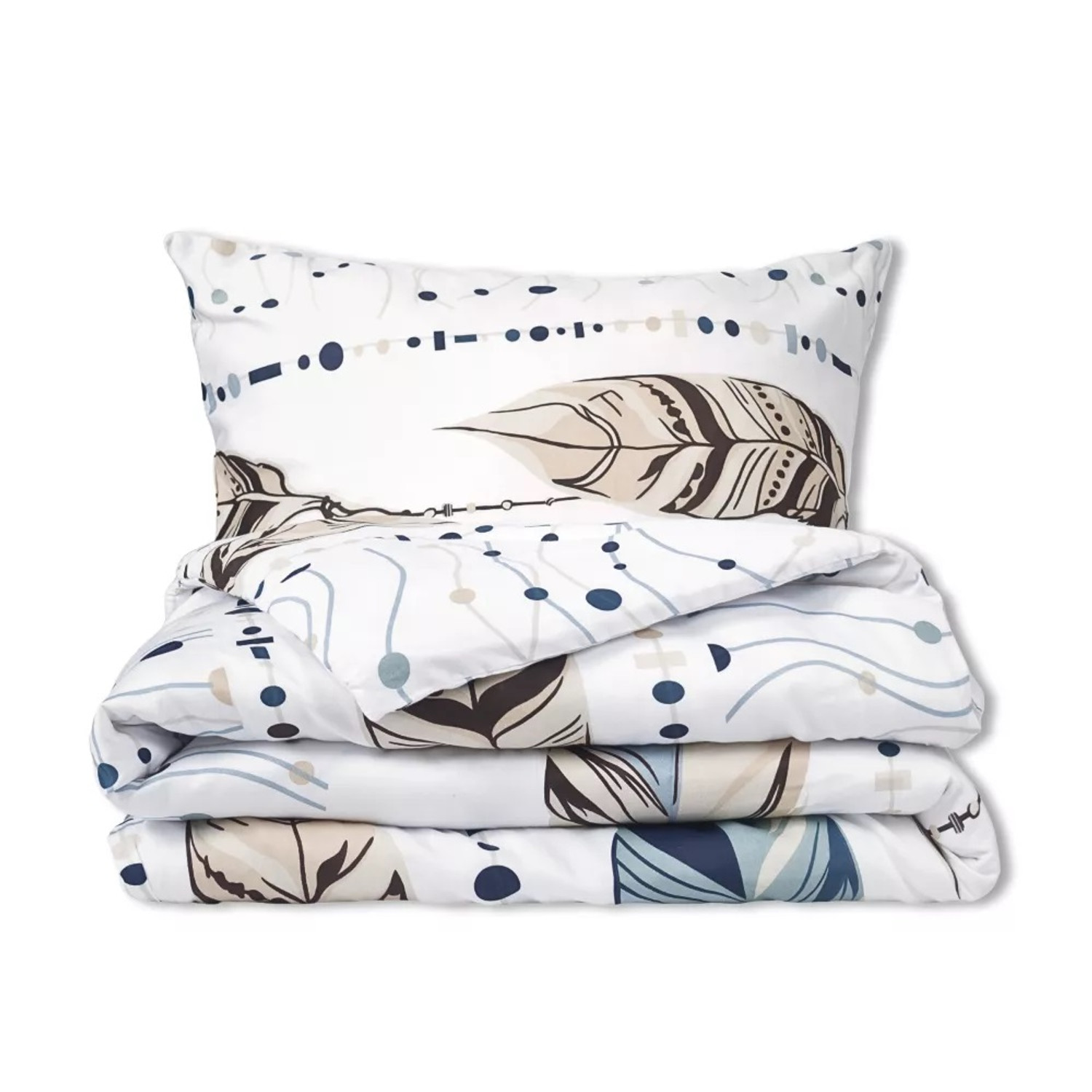 Saténové povlečení 60A PEŘÍ 140x200 cm KARO