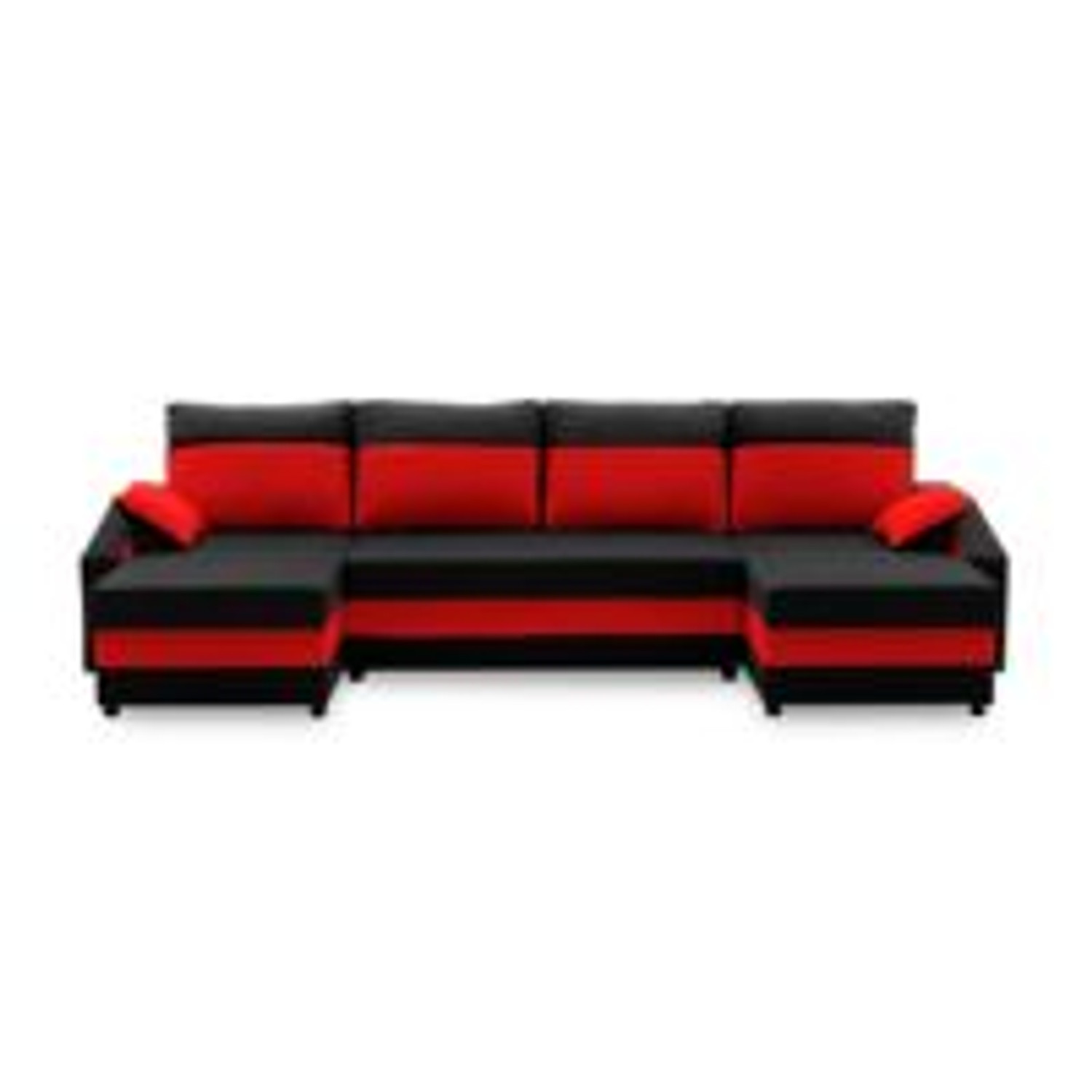 Velká rohová rozkládací sedací souprava SPARTA Černá/červená Signal-nabytek