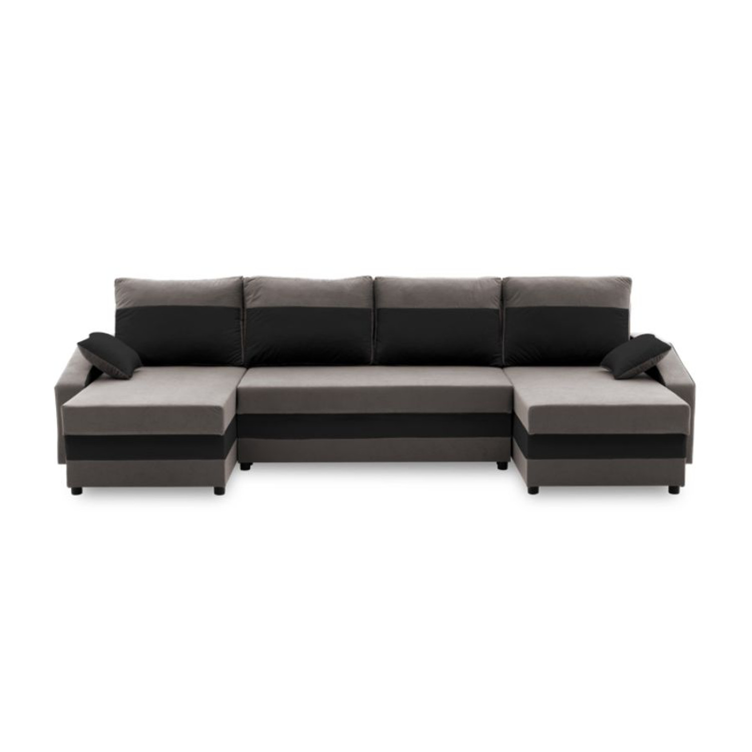 Velká rohová rozkládací sedací souprava SPARTA Šedá/černá Signal-nabytek