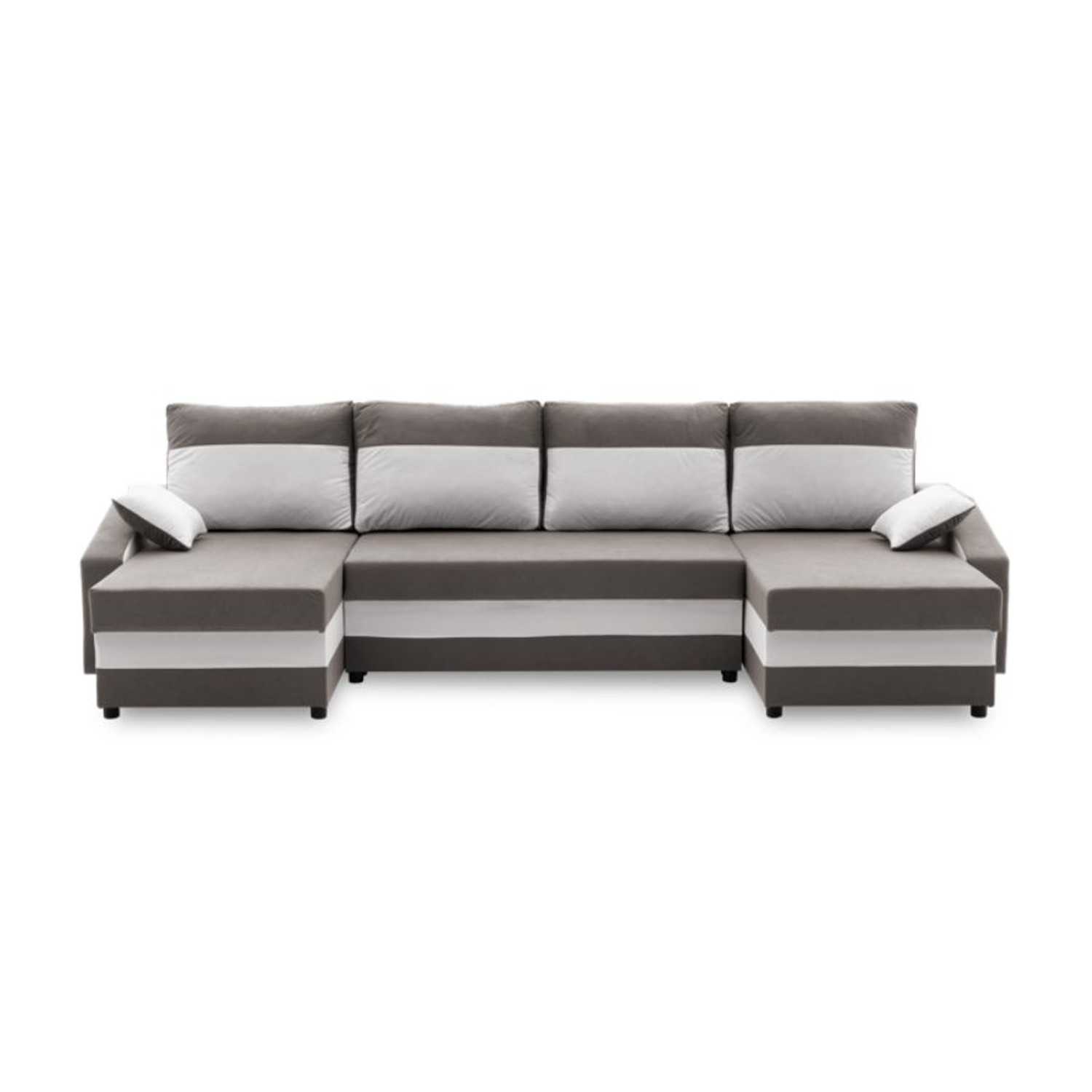 Velká rohová rozkládací sedací souprava SPARTA model 2 Šedá/bílá SG-nábytek