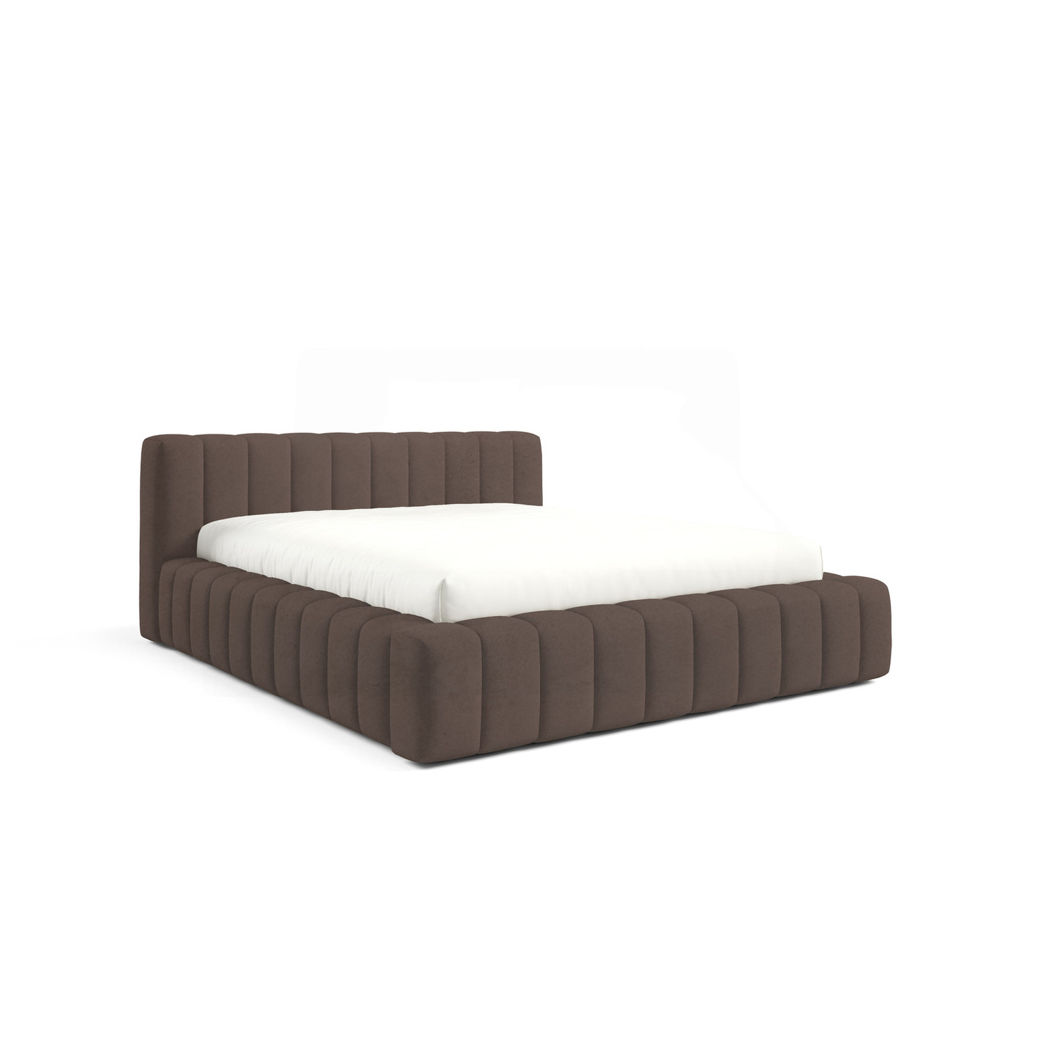 Čalouněná postel GINO 140x200 cm s nízkým čelem Hnědá SG nabytek