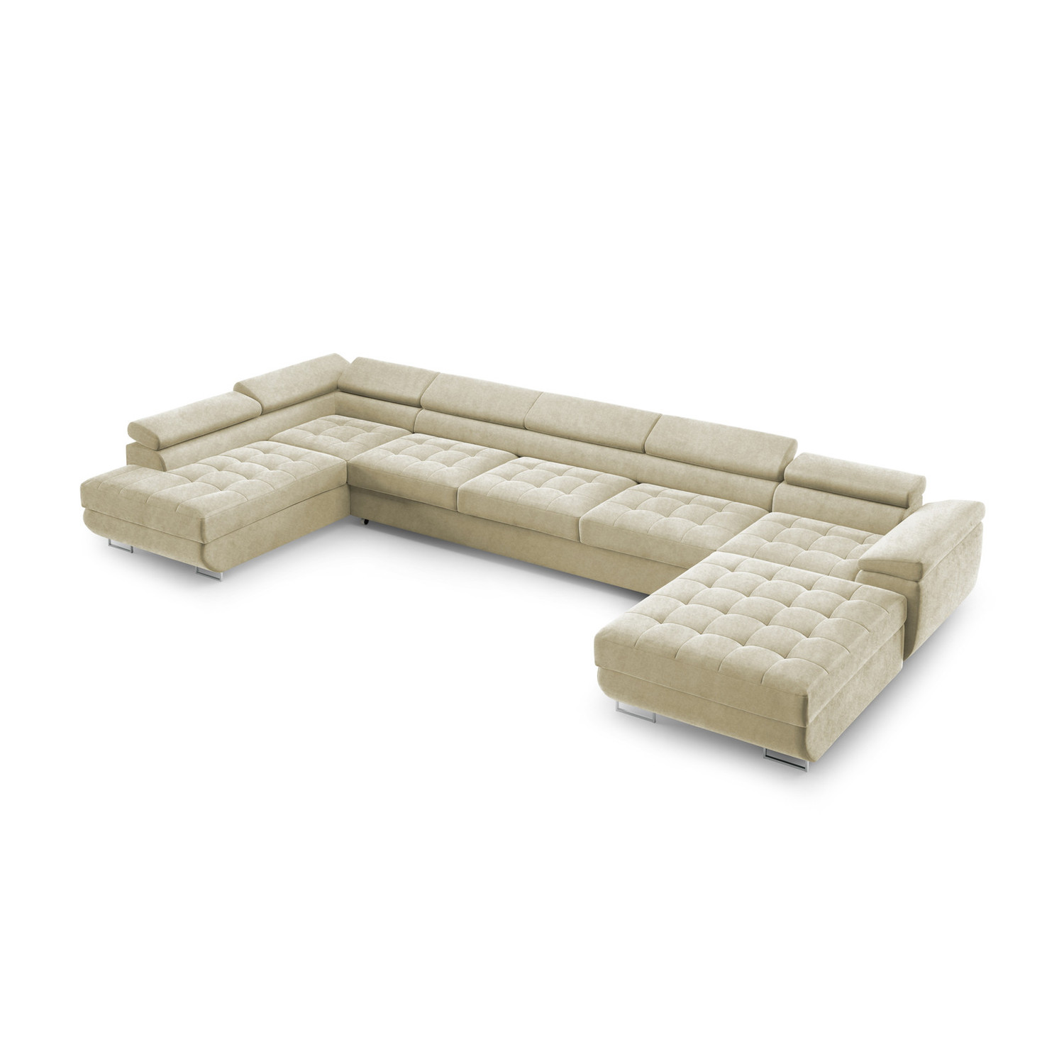 Rohová rozkládací sedací souprava BENJAMIN 275 U XL Levá Krémová SG nabytek