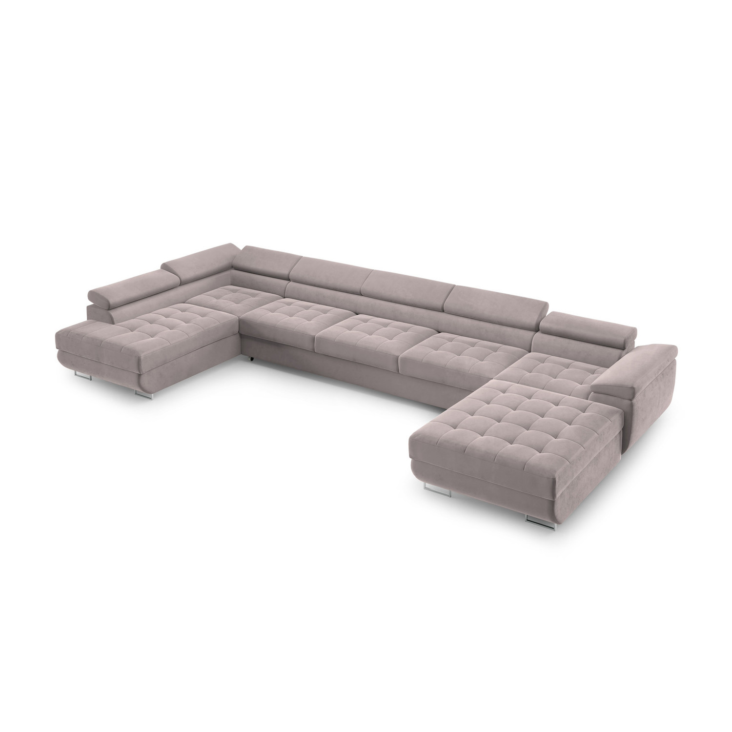 Rohová rozkládací sedací souprava BENJAMIN 275 U XL Levá Šedá VI SG nabytek