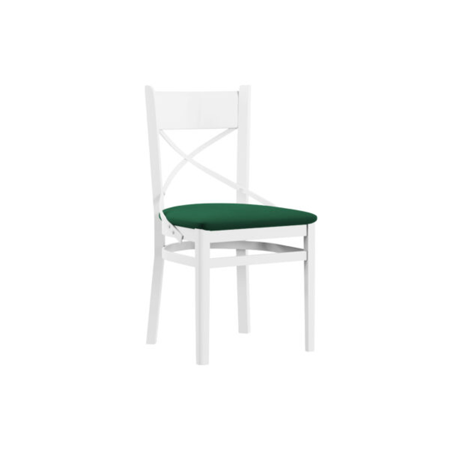 Jídelní židle X - bílé nohy Zelená GALA