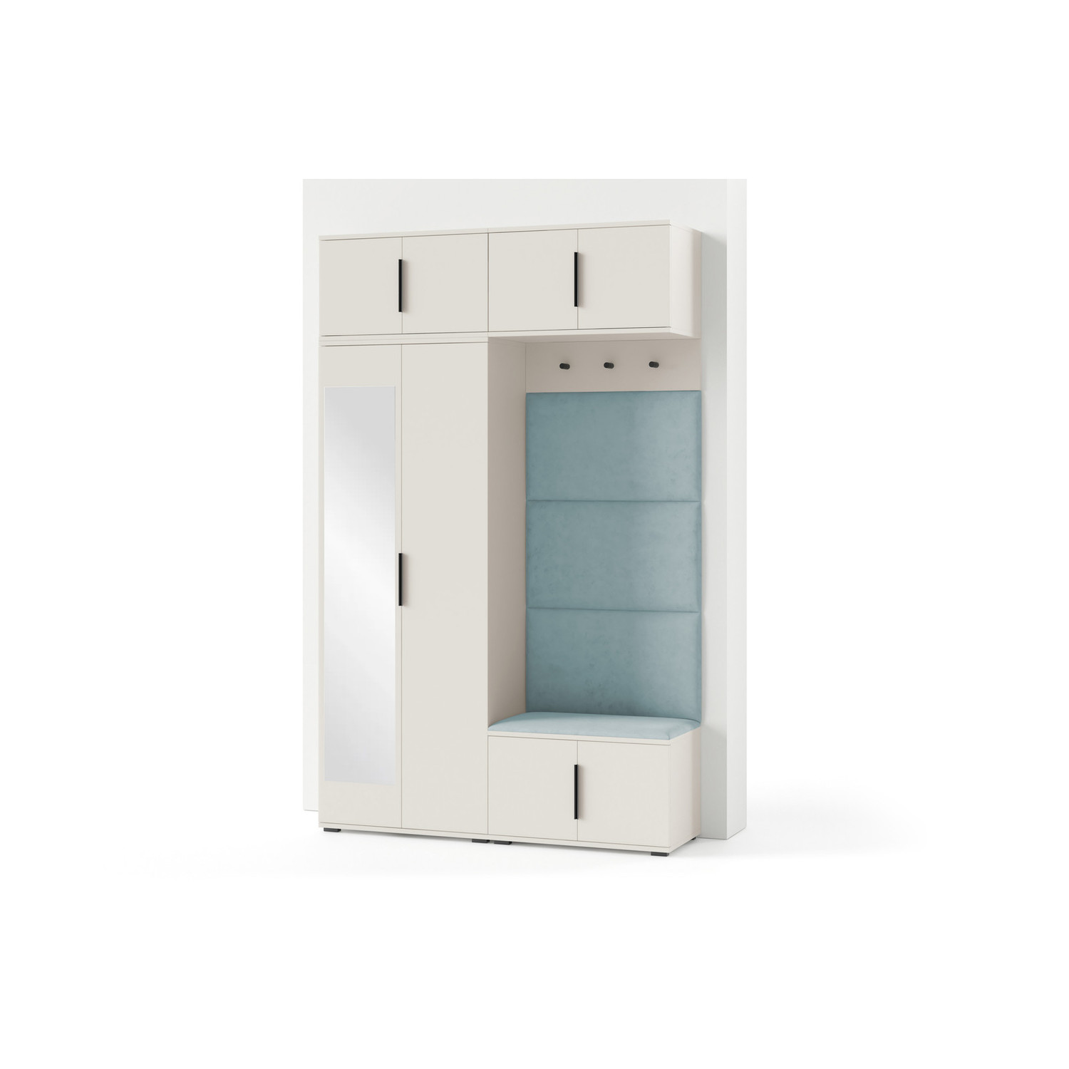 Předsíňová stěna BIANCO I Se zrcadlem Modrá SG nabytek