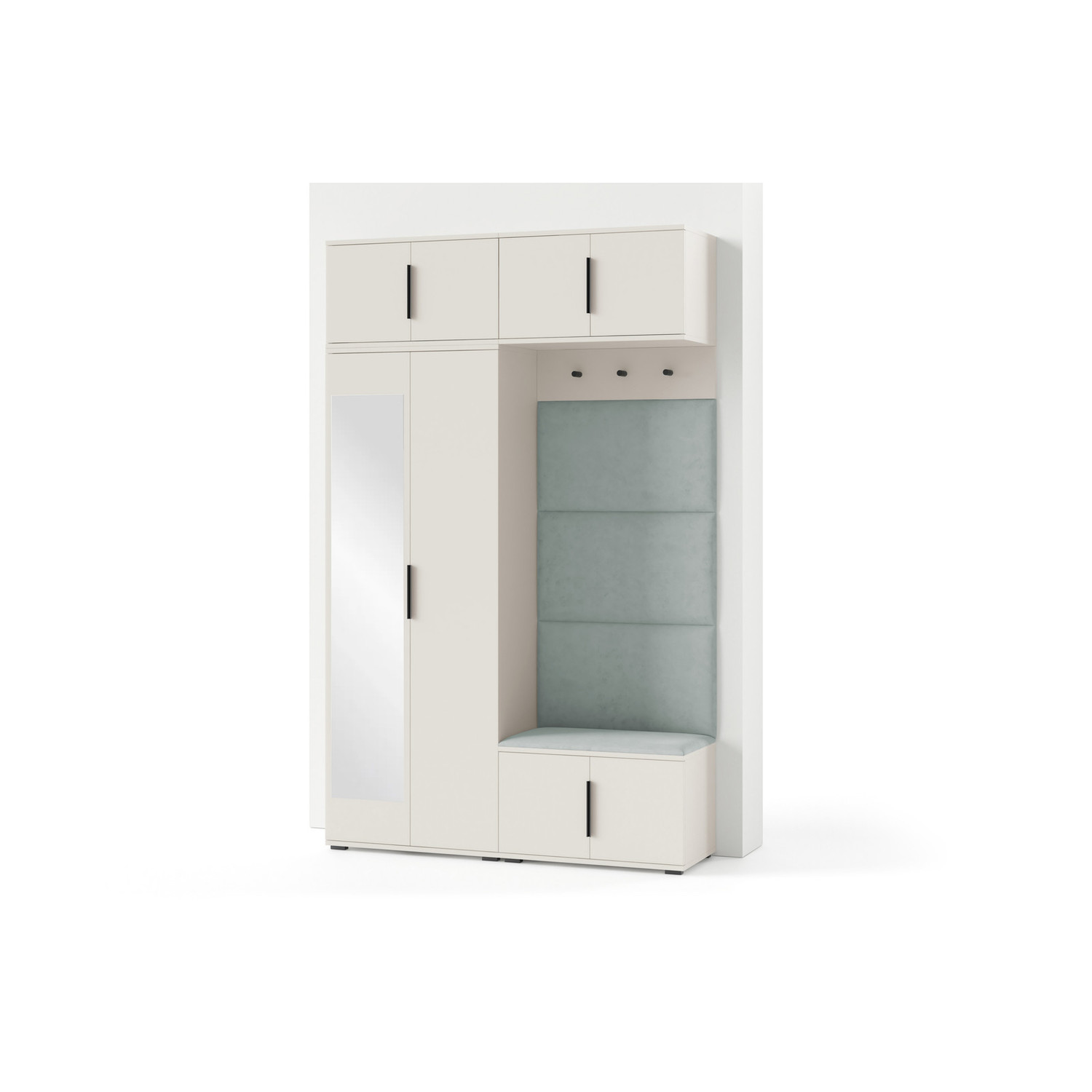 Předsíňová stěna BIANCO I Se zrcadlem Zelená SG nabytek