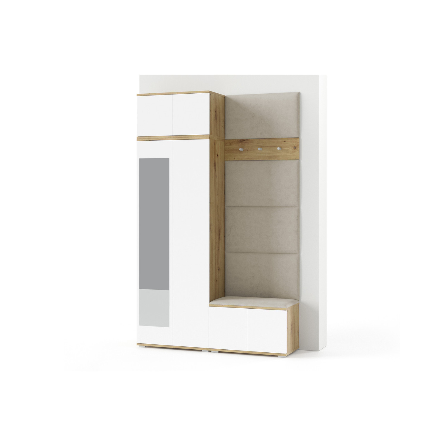 Předsíňová stěna SEVILLA II Se zrcadlem Hnědá I SG nabytek