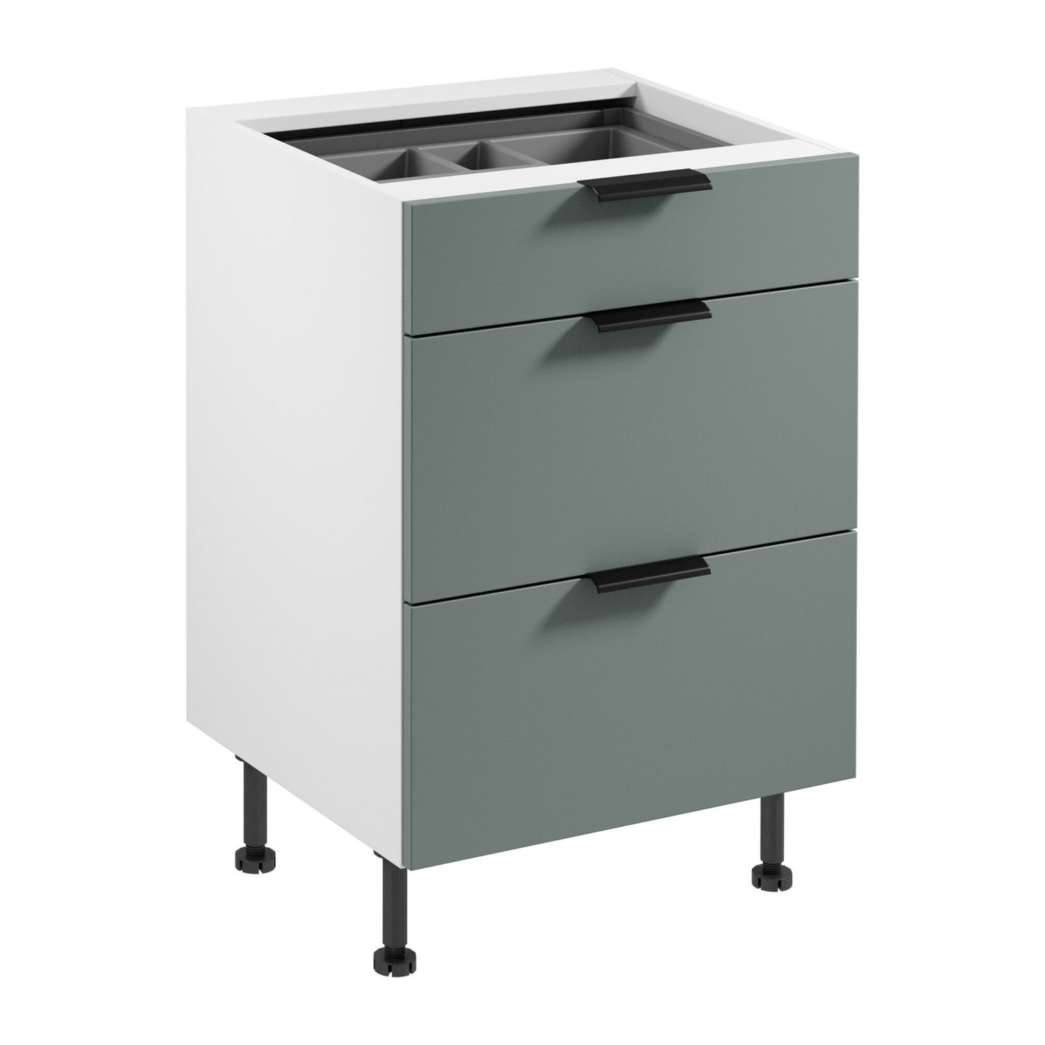 Kuchyňská skříňka SORENTO D60S3 AX -  bílá Zelená GALA