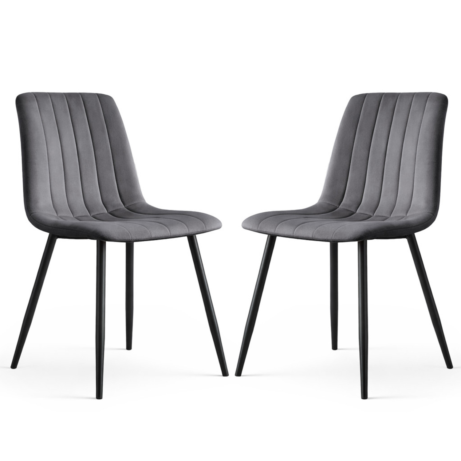 Set 2 ks čalouněných židlí LIVO - šedá Akord