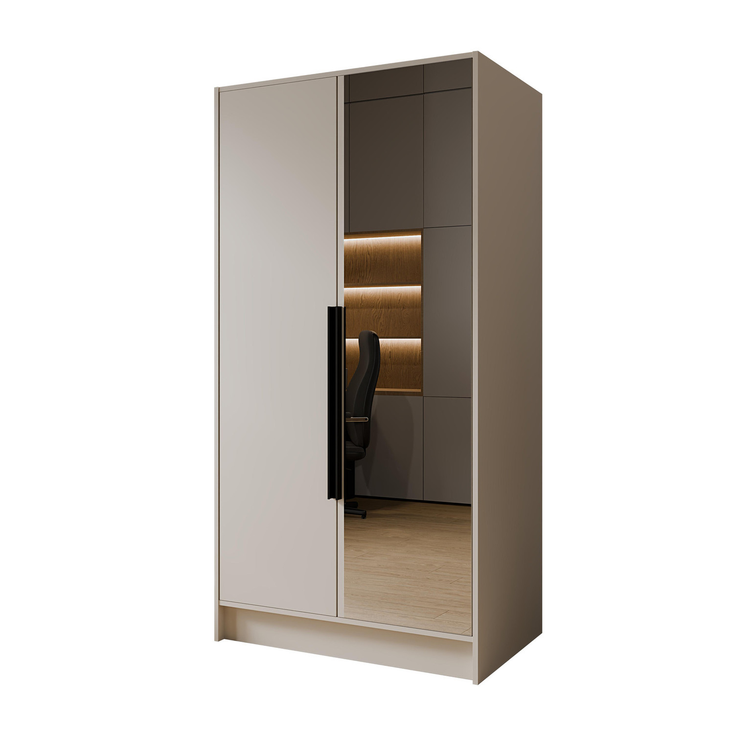Šatní skříň LUSSO 100 béžová-černá Furniture