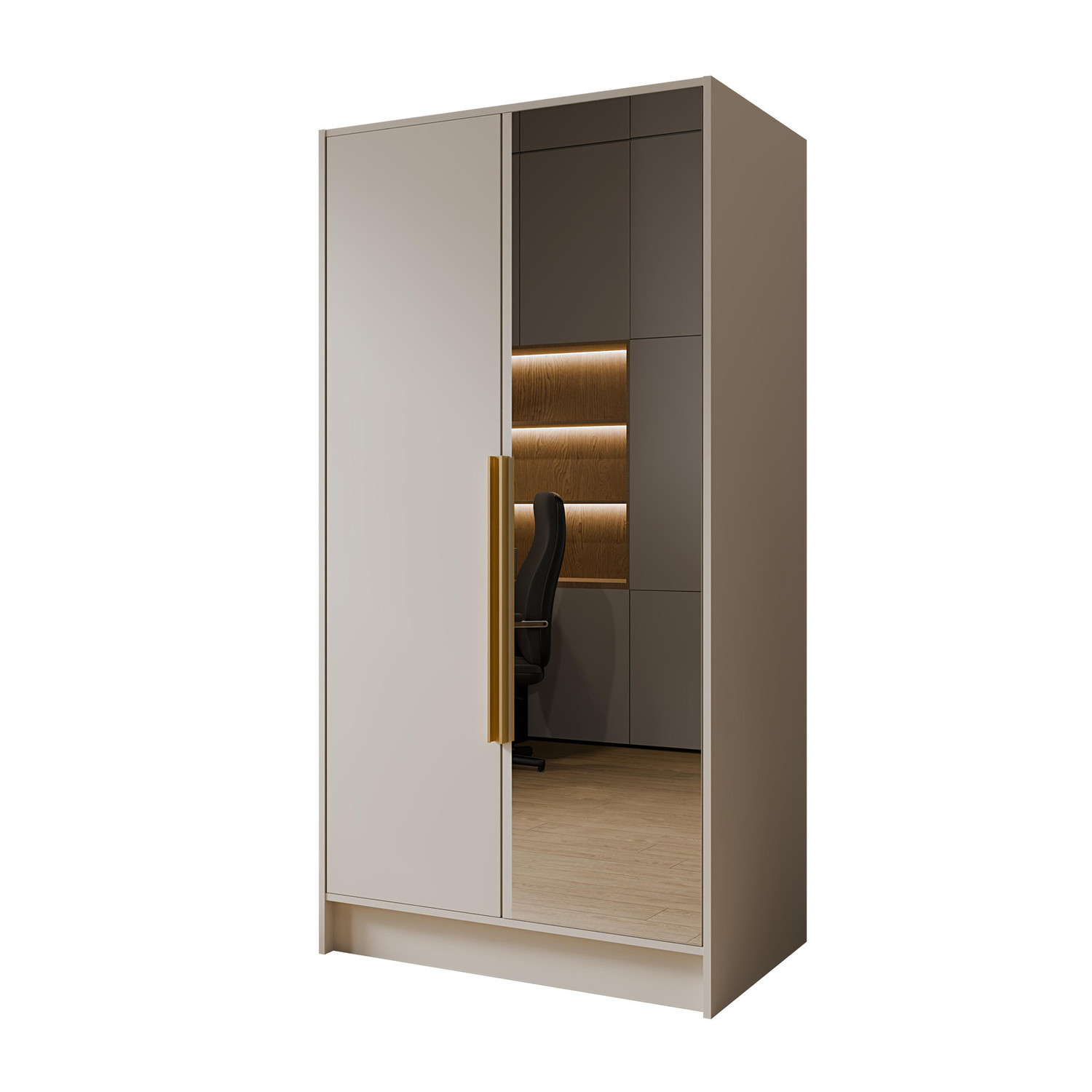 Šatní skříň LUSSO 100 béžová-zlatá Furniture