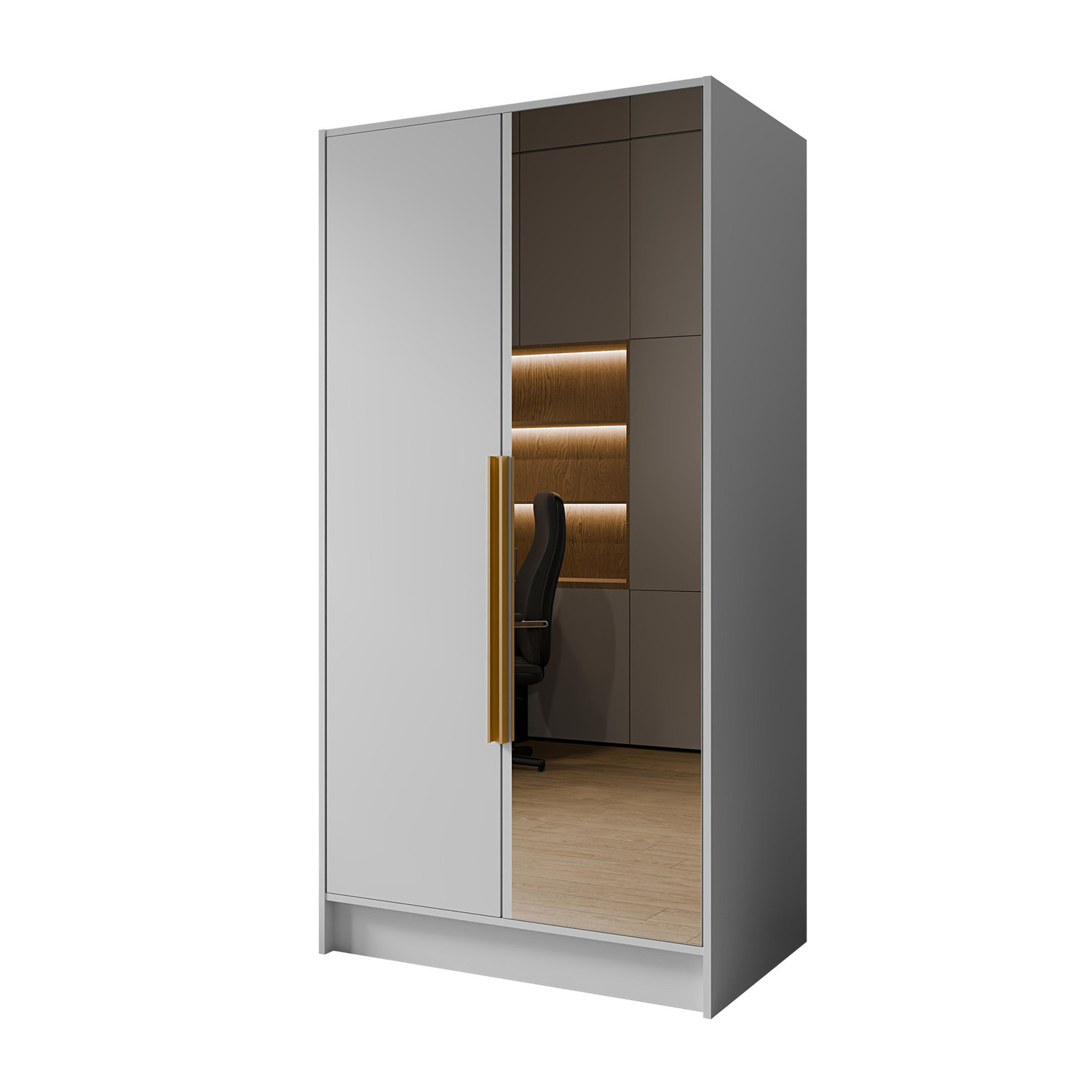 Šatní skříň LUSSO 100 bílá-zlatá Furniture