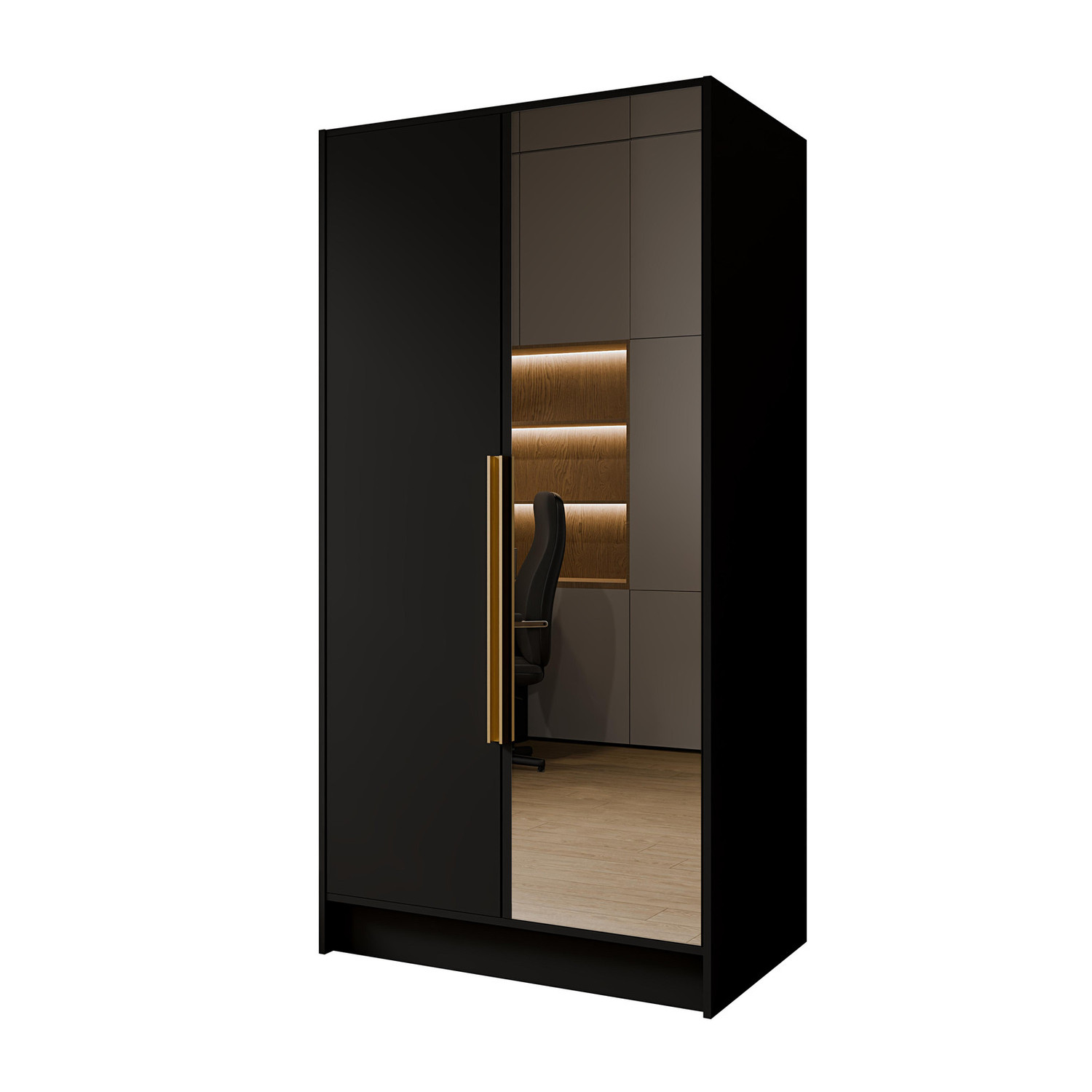 Šatní skříň LUSSO 100 černá-zlatá Furniture