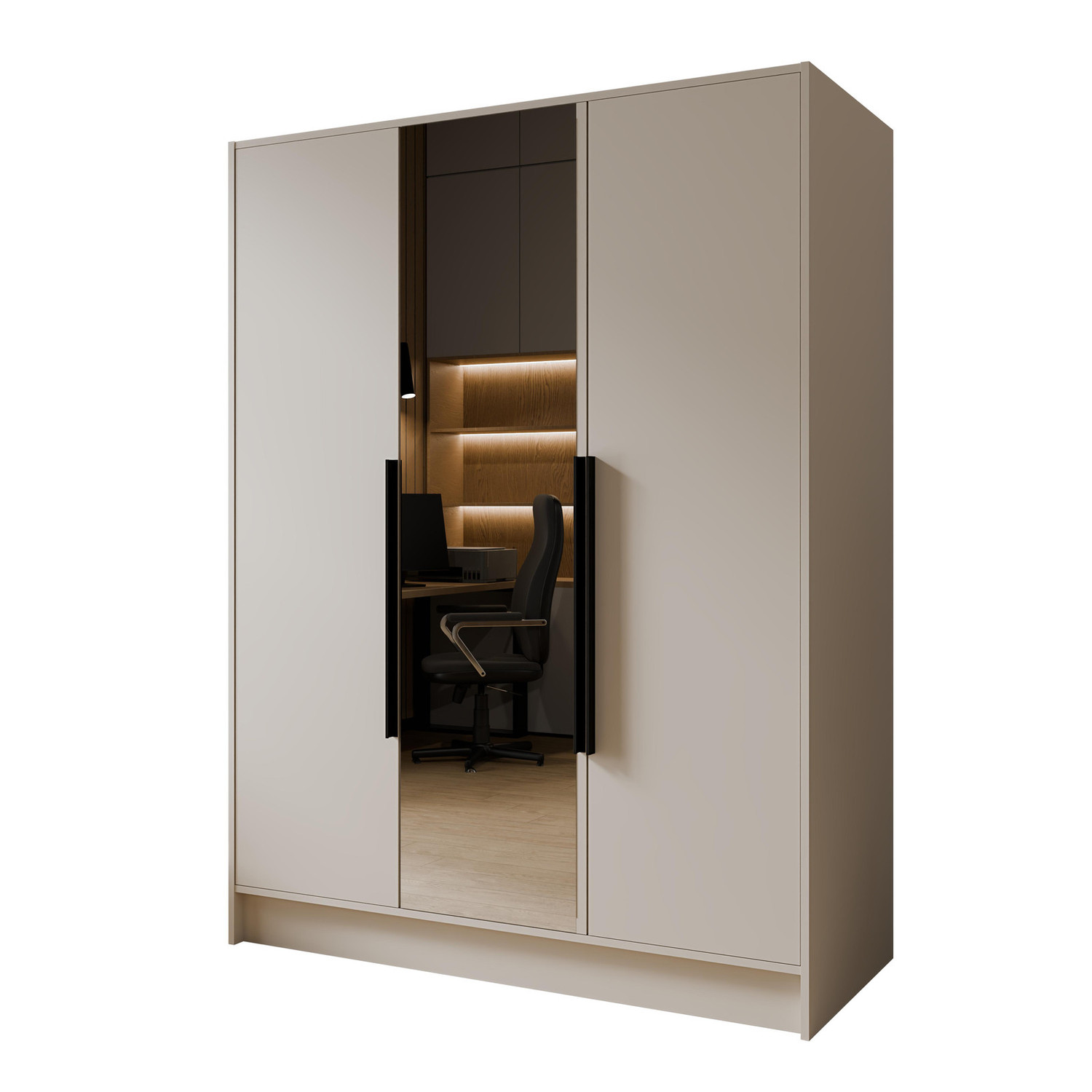 Šatní skříň LUSSO 150 béžová-černá Furniture