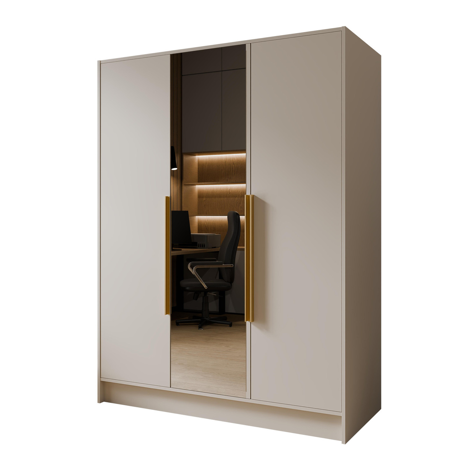 Šatní skříň LUSSO 150 béžová-zlatá Furniture