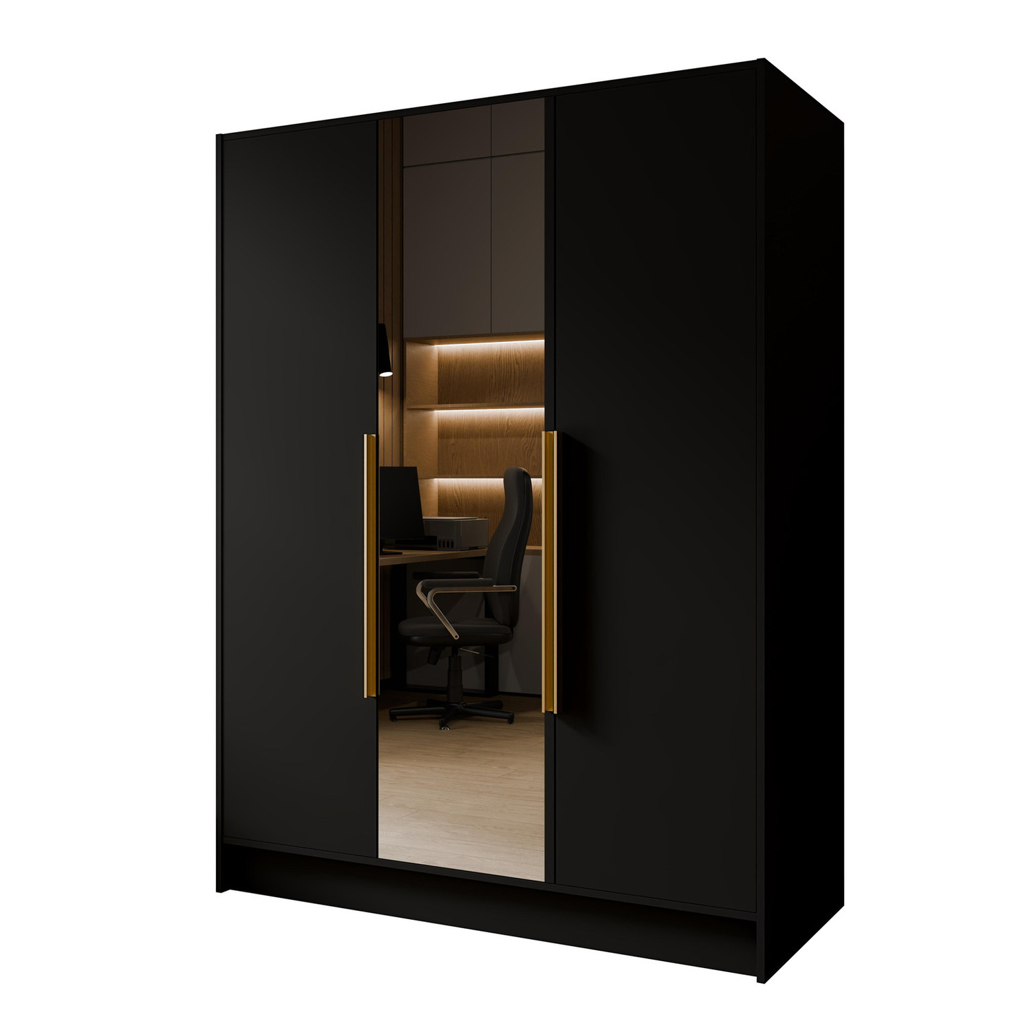 Šatní skříň LUSSO 150 černá-zlatá Furniture