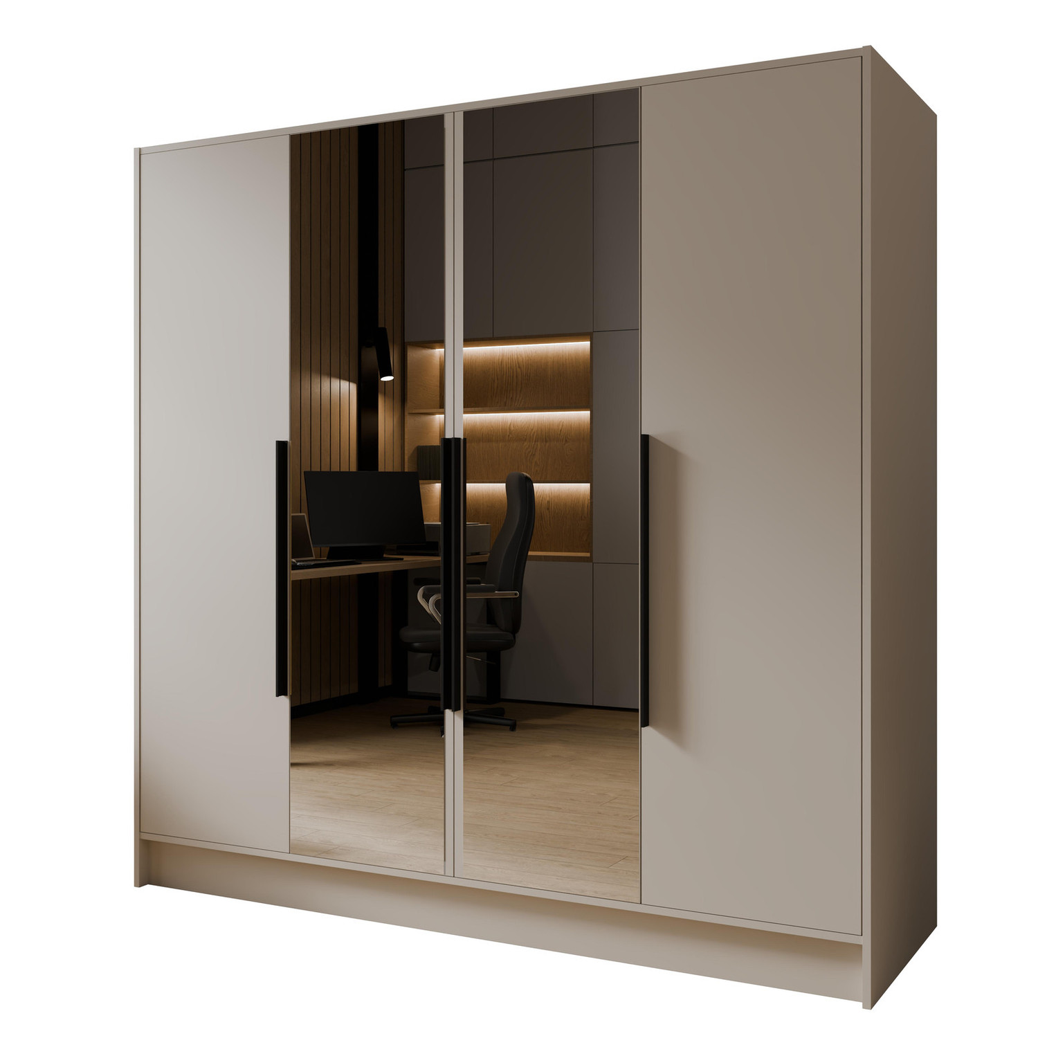 Šatní skříň LUSSO 200 béžová-černá Furniture