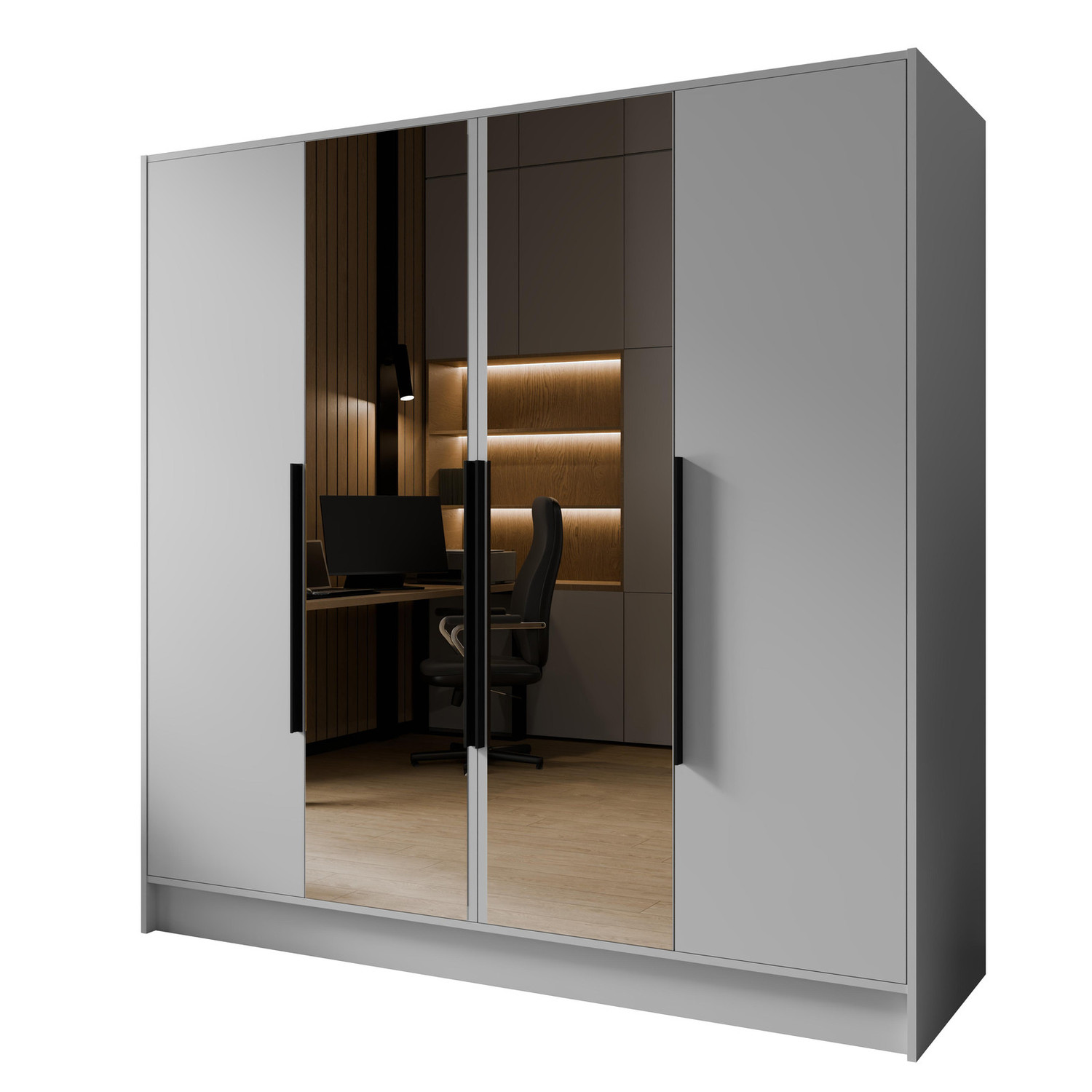 Šatní skříň LUSSO 200 bílá-černá Furniture